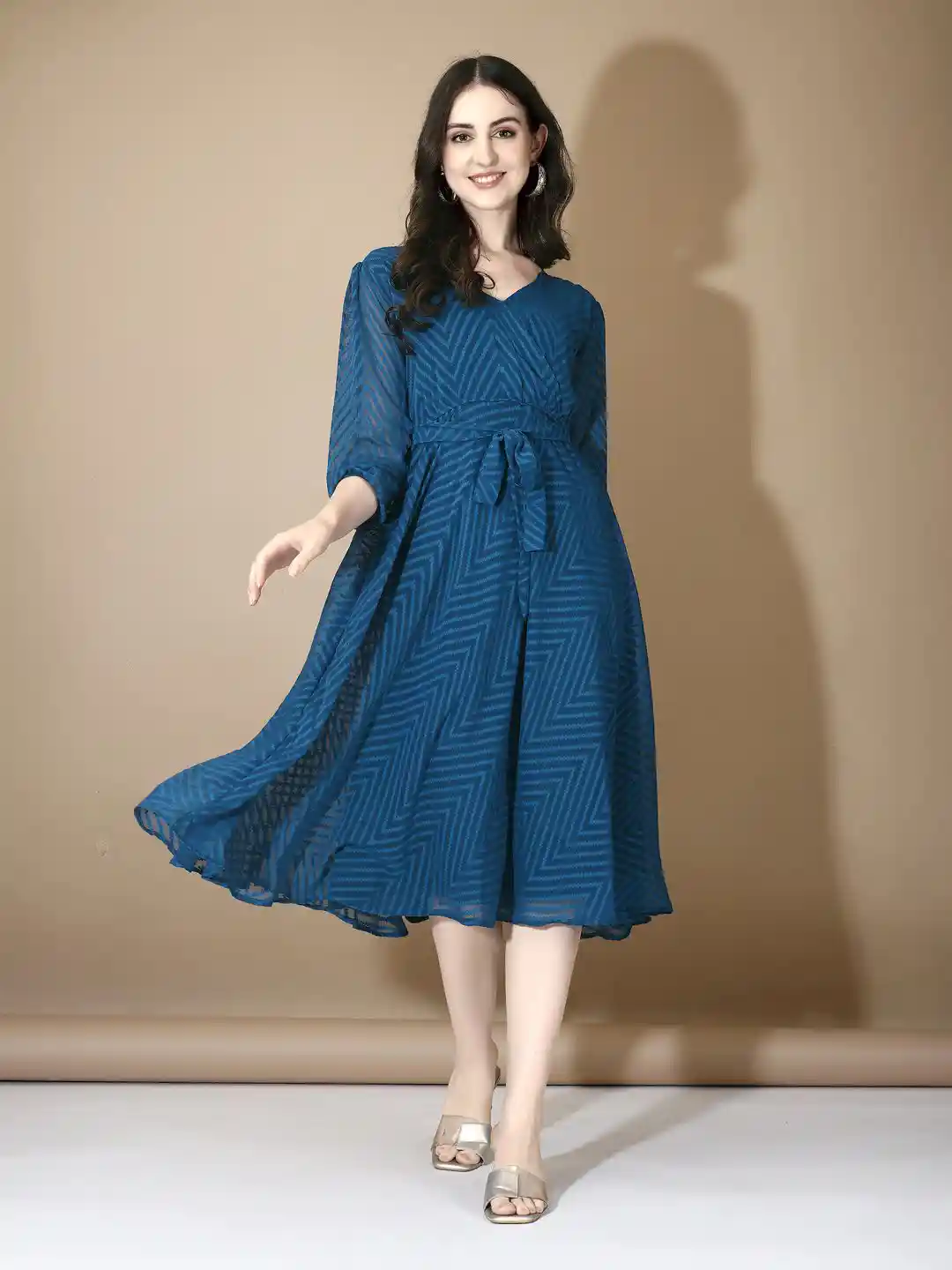 Buy YOYO Fashion Women Printed A-Line Midi Dress Dresses for