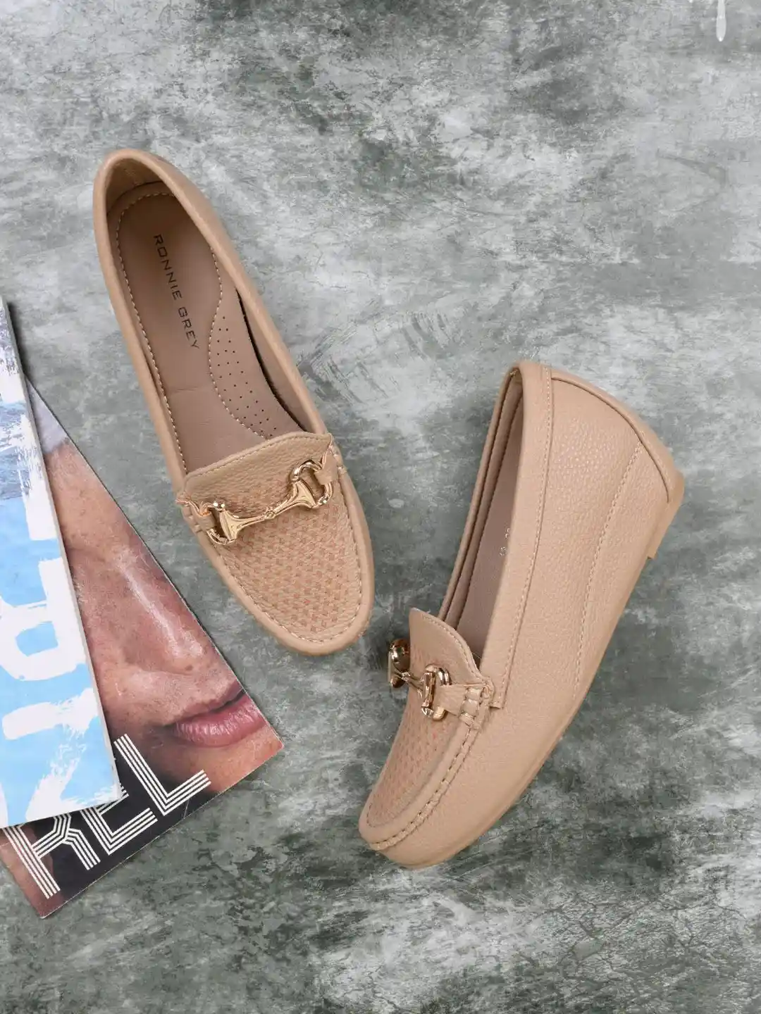 Ronnie Grey Women Printed PU Loafers - Main Image