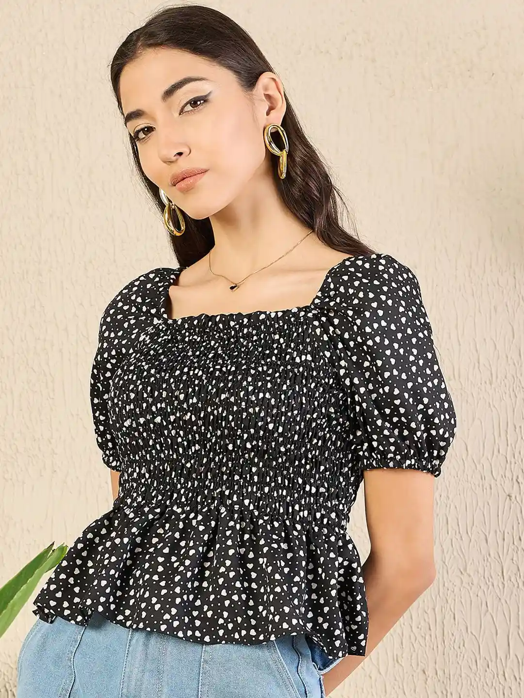 Uptownie Square Neck Peplum Top