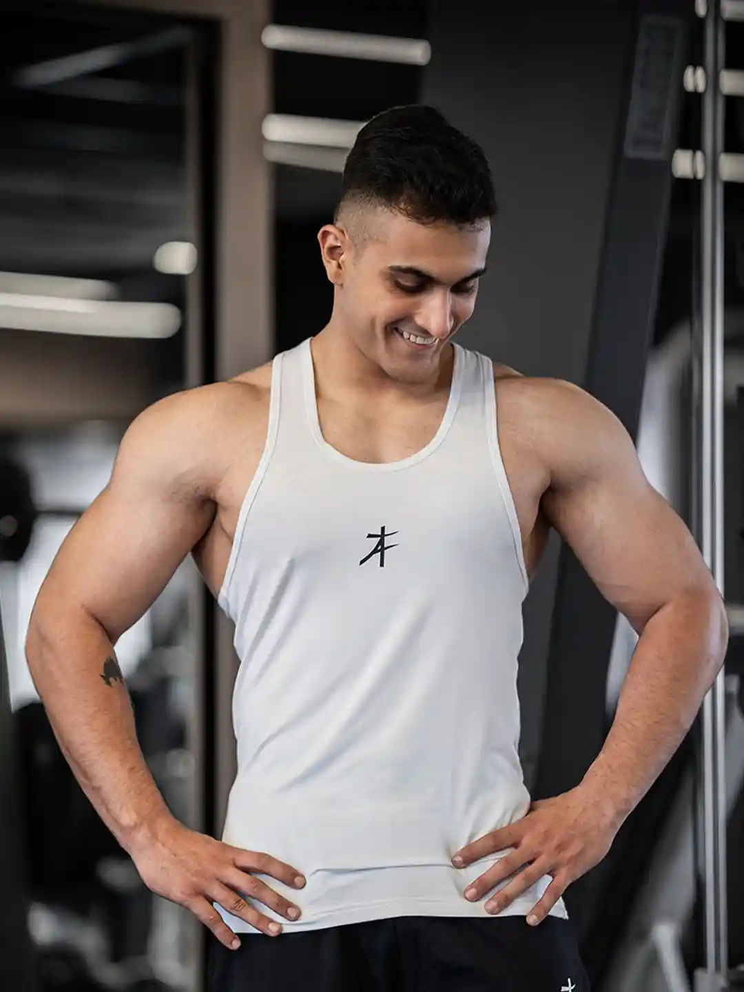 Buy Athflex Men Printed Scoop Neck Sleeveless Gym Vests