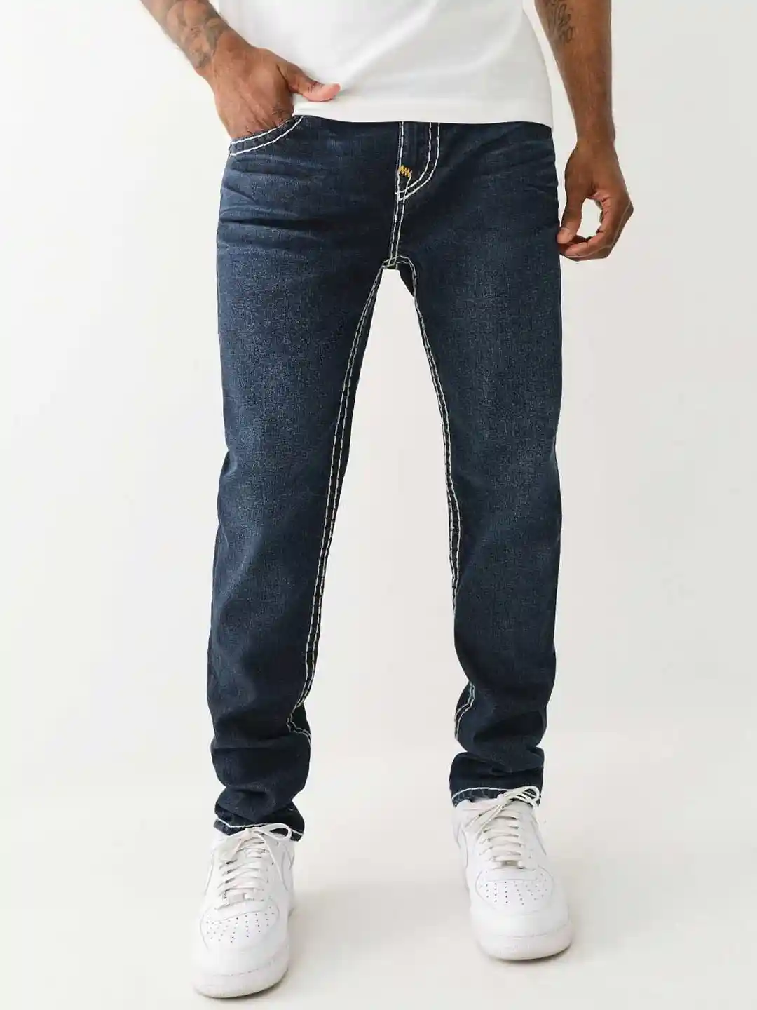 True Religion Super T Rocco Solid Slim Fit Mid-Rise Jeans