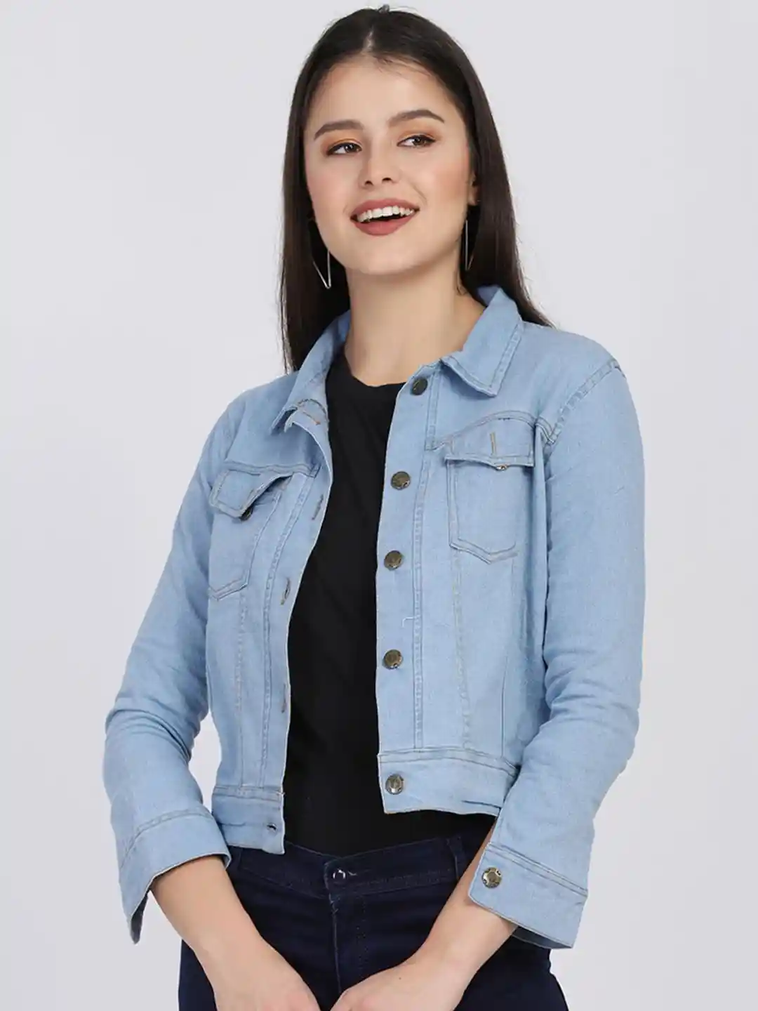 Buy BUY NEW TREND Women Washed Lightweight Crop Denim Jacket with