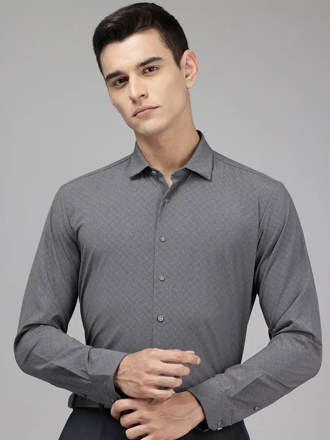 Buy Van Heusen Slim Fit Geometric Printed Formal Shirt Shirts