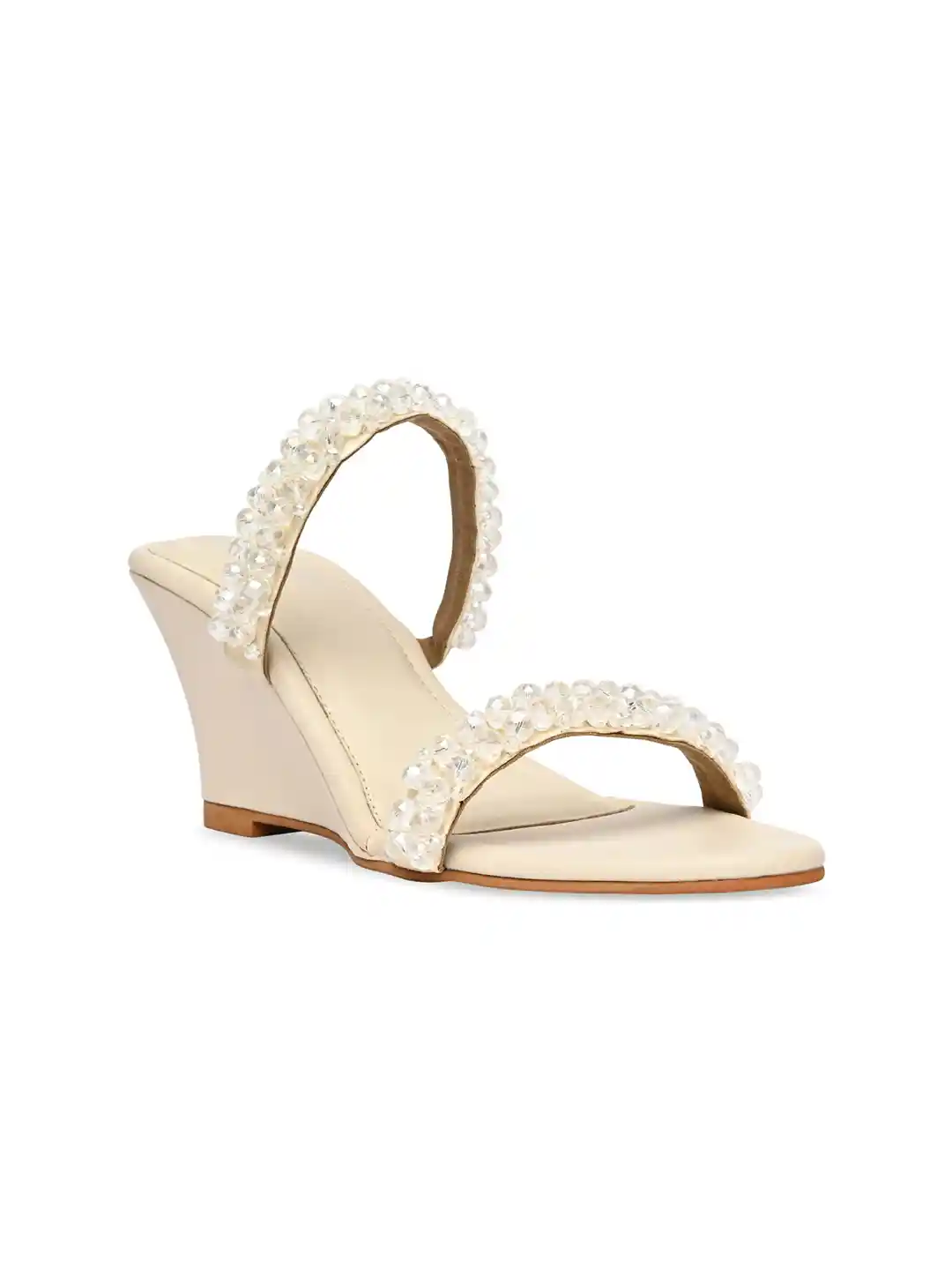 Buy CAI White Open Toe Crystal Wedges Heel Sandals Heels for