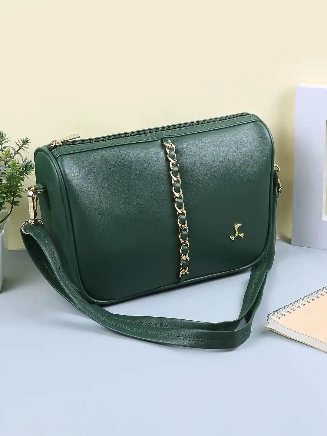 Buy Mochi Colourblocked PU Structured Sling Bag Handbags for