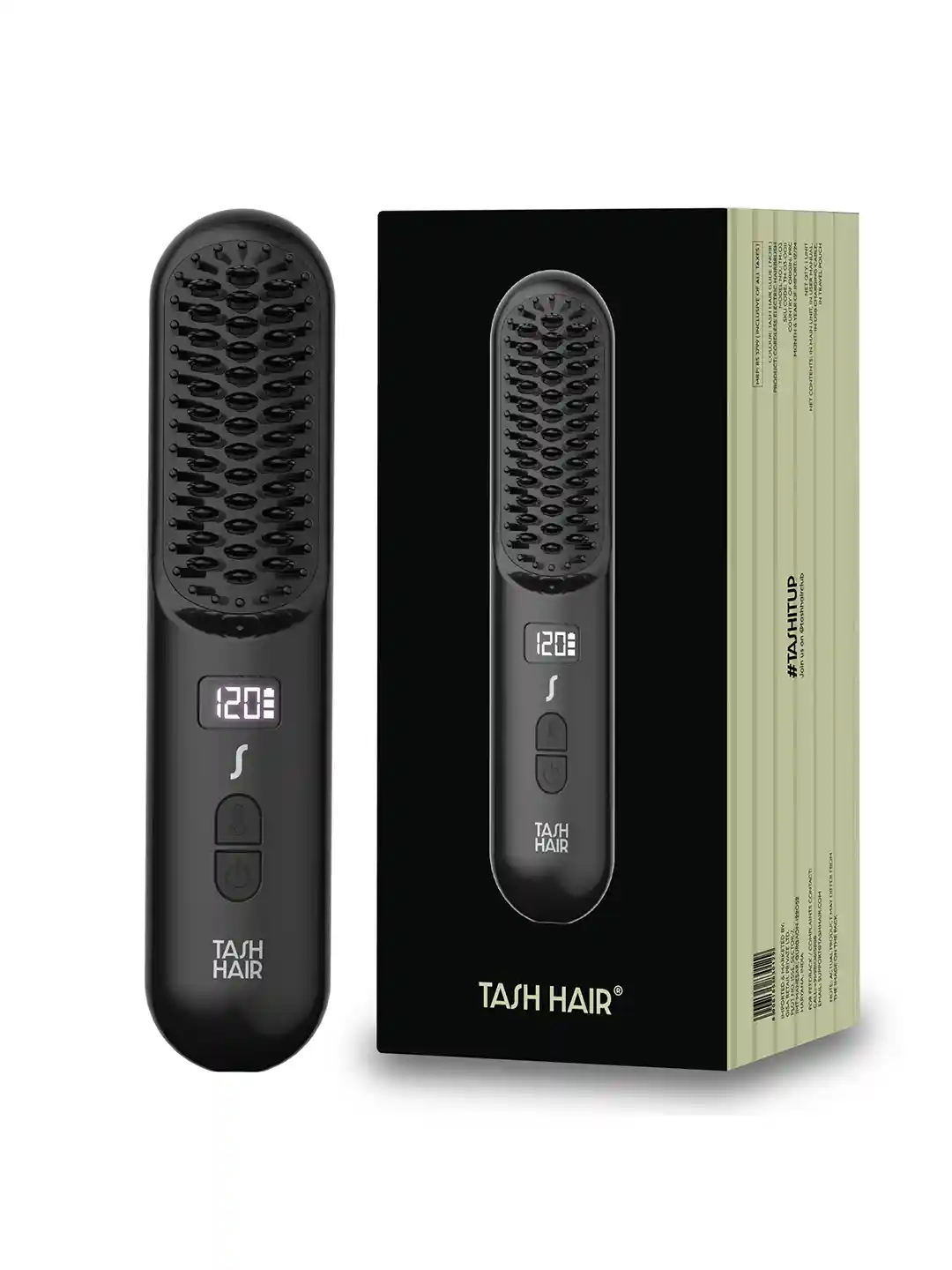 TASH HAIR Glide Cordless Hair Straightener Brush with Ionic Thermo  Protect Technology