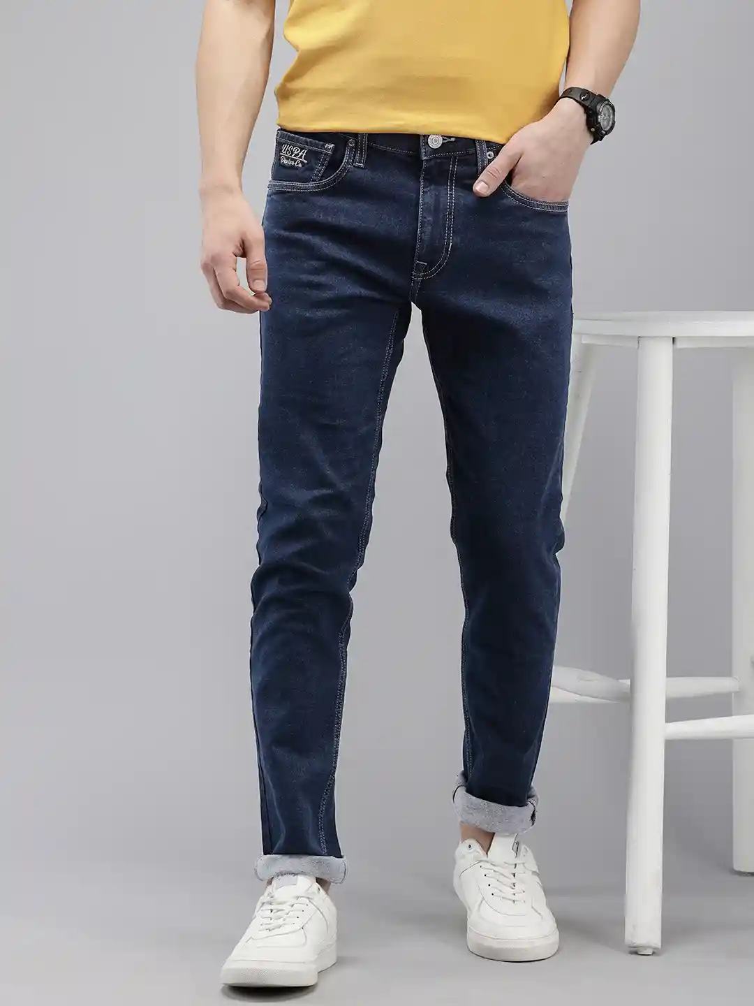 Polo Denim Men Brandon Slim Tapered Fit Light Fade  Stretchable Jeans