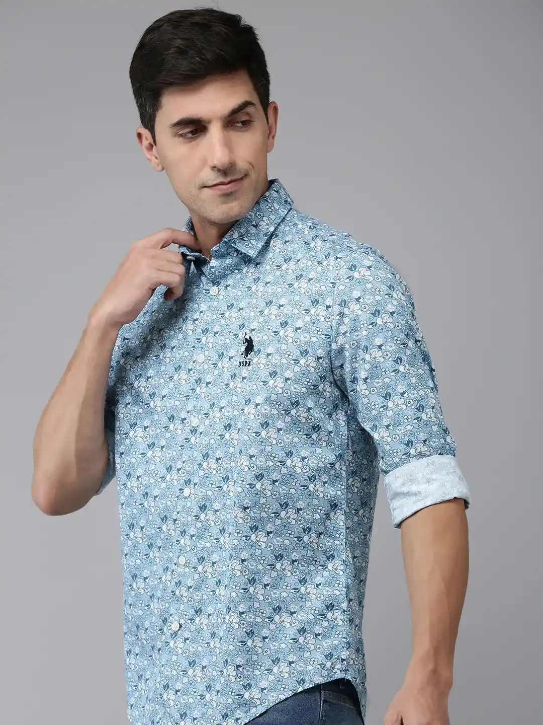 Buy Polo Denim Pure Cotton Slim Fit Floral Printed
