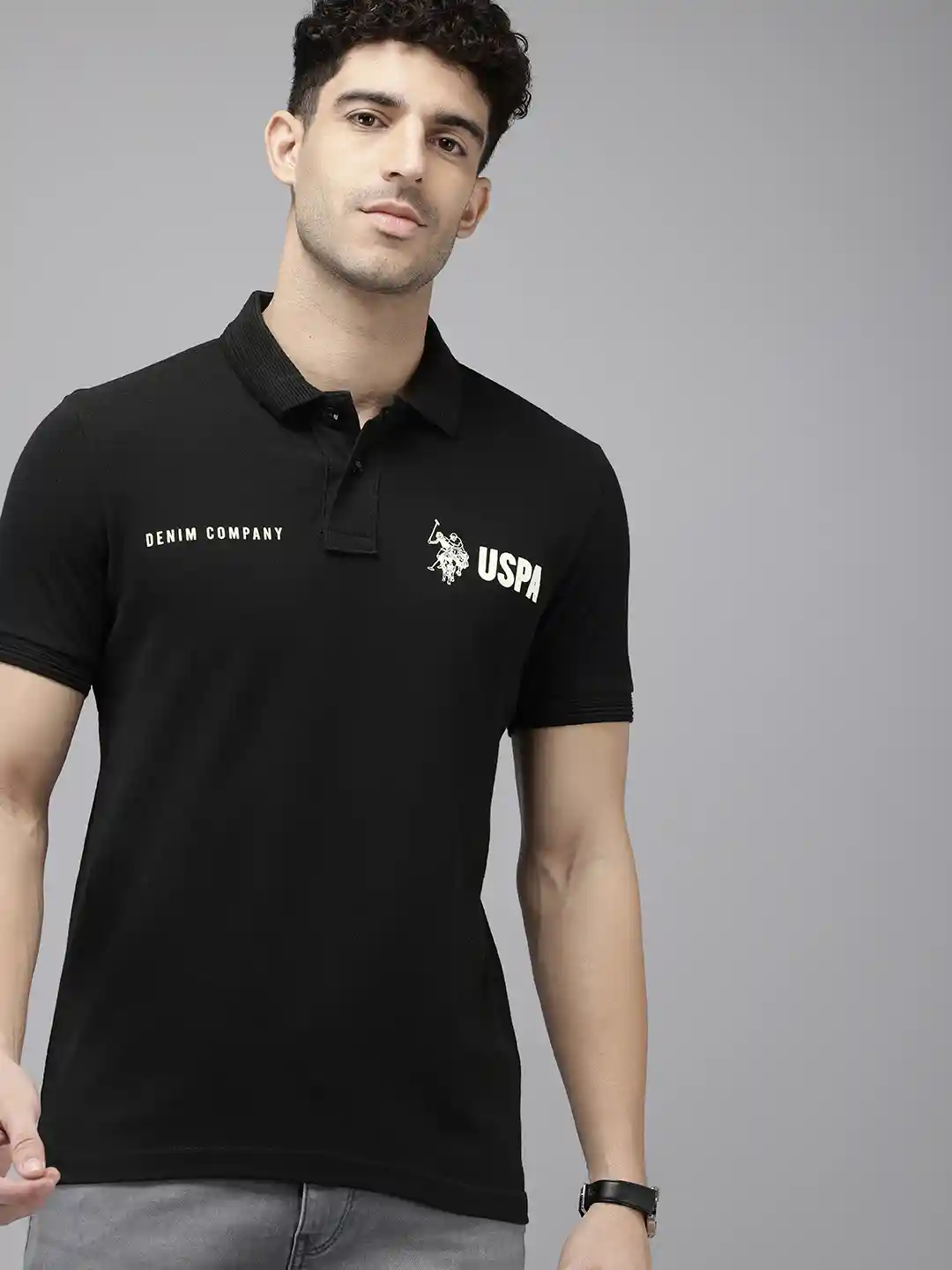 Buy Polo Denim Pure Cotton Brand Logo Printed Polo