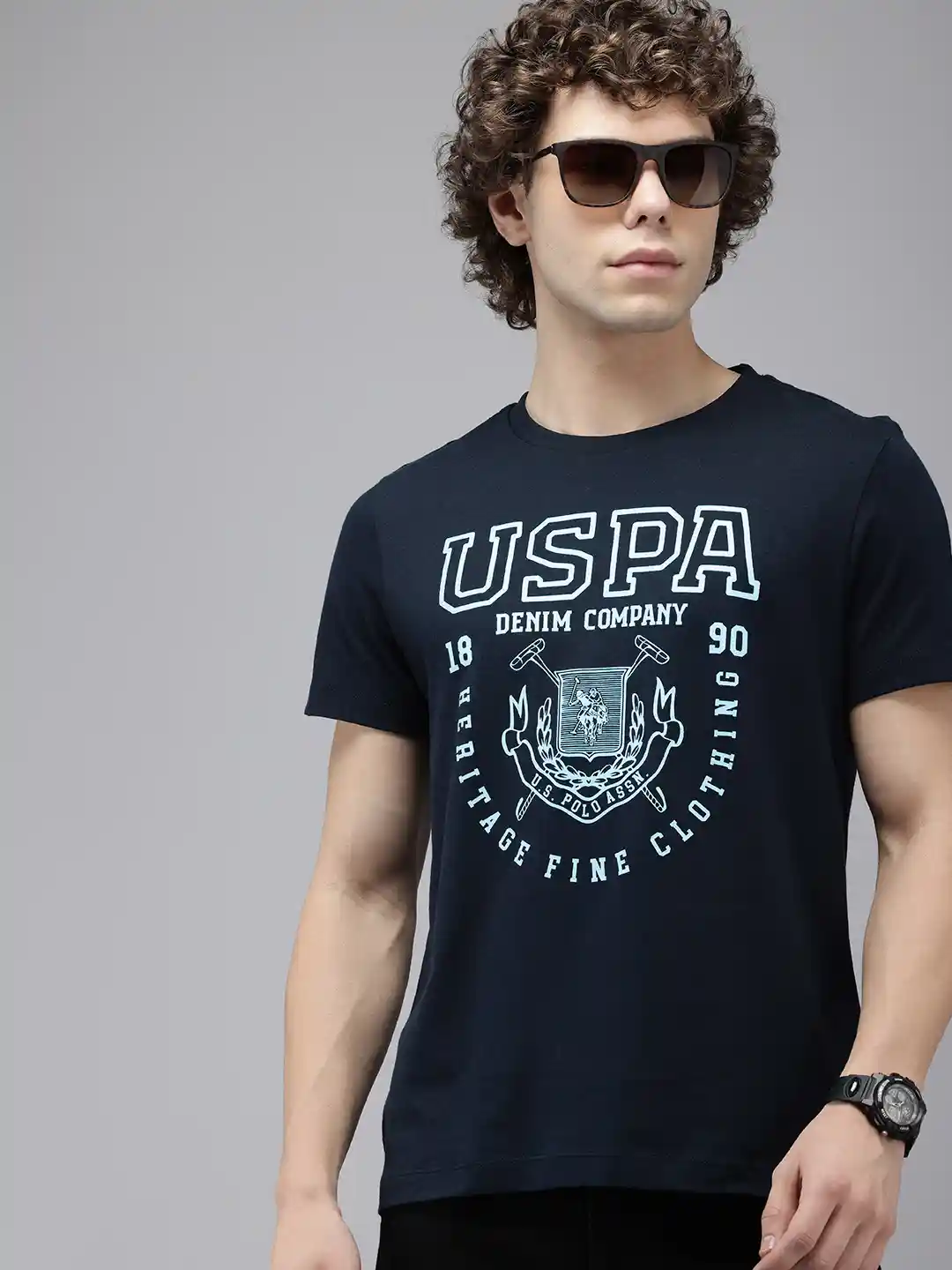 Buy Polo Denim Brand Logo Printed Pure Cotton Slim