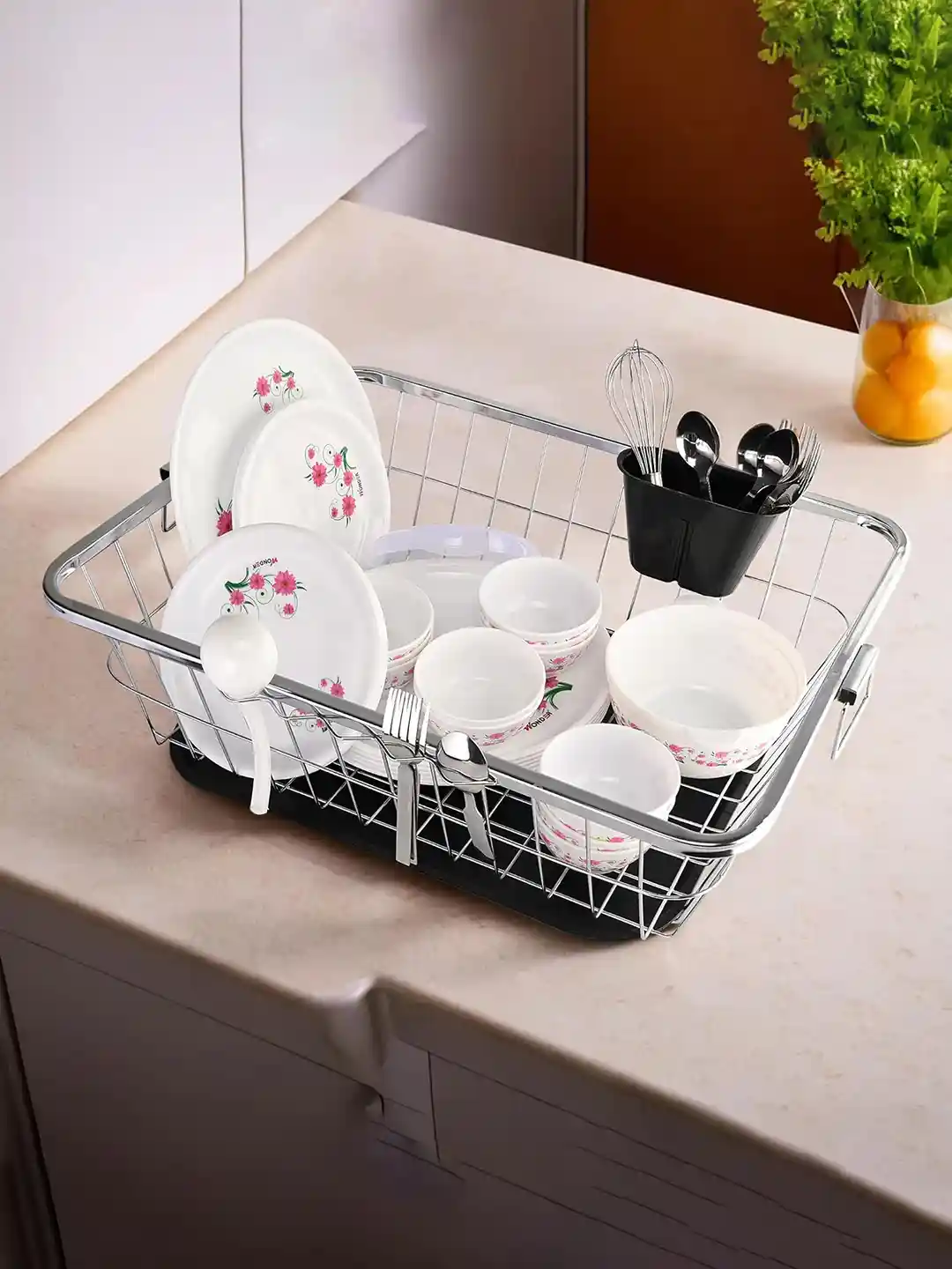 Buy Kuber Industries Stainless Steel Dish Drying Rack for Kitchen