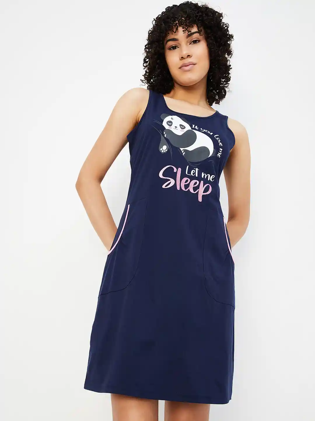 Buy max Women Printed Sleeveless Chemise Nightdress for Women
