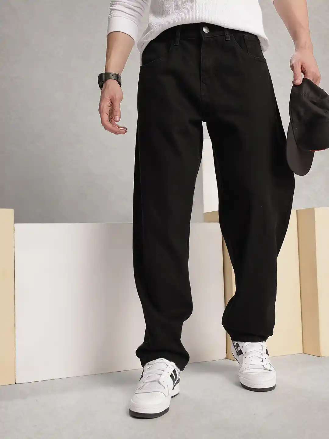 WROGN Men Loose Fit Pure Cotton Jeans