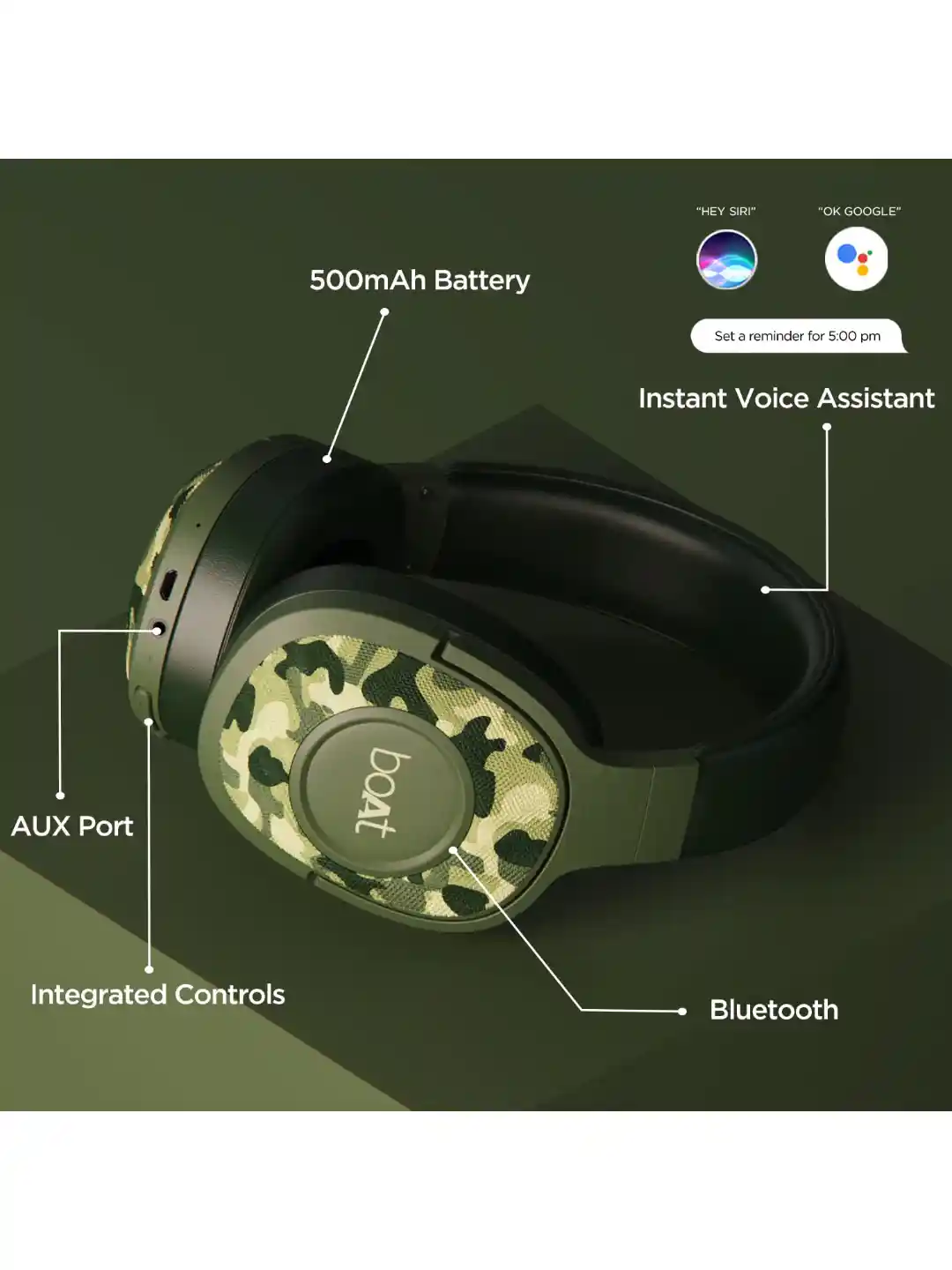 Buy boAt Rockerz 550 Wireless Headphones With Upto 20Hrs Playback