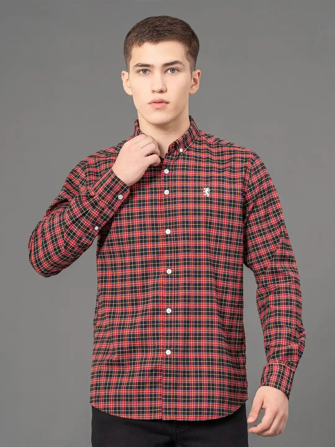 Buy Red Tape Men Checked Button-Down Collar Casual Shirt Shirts