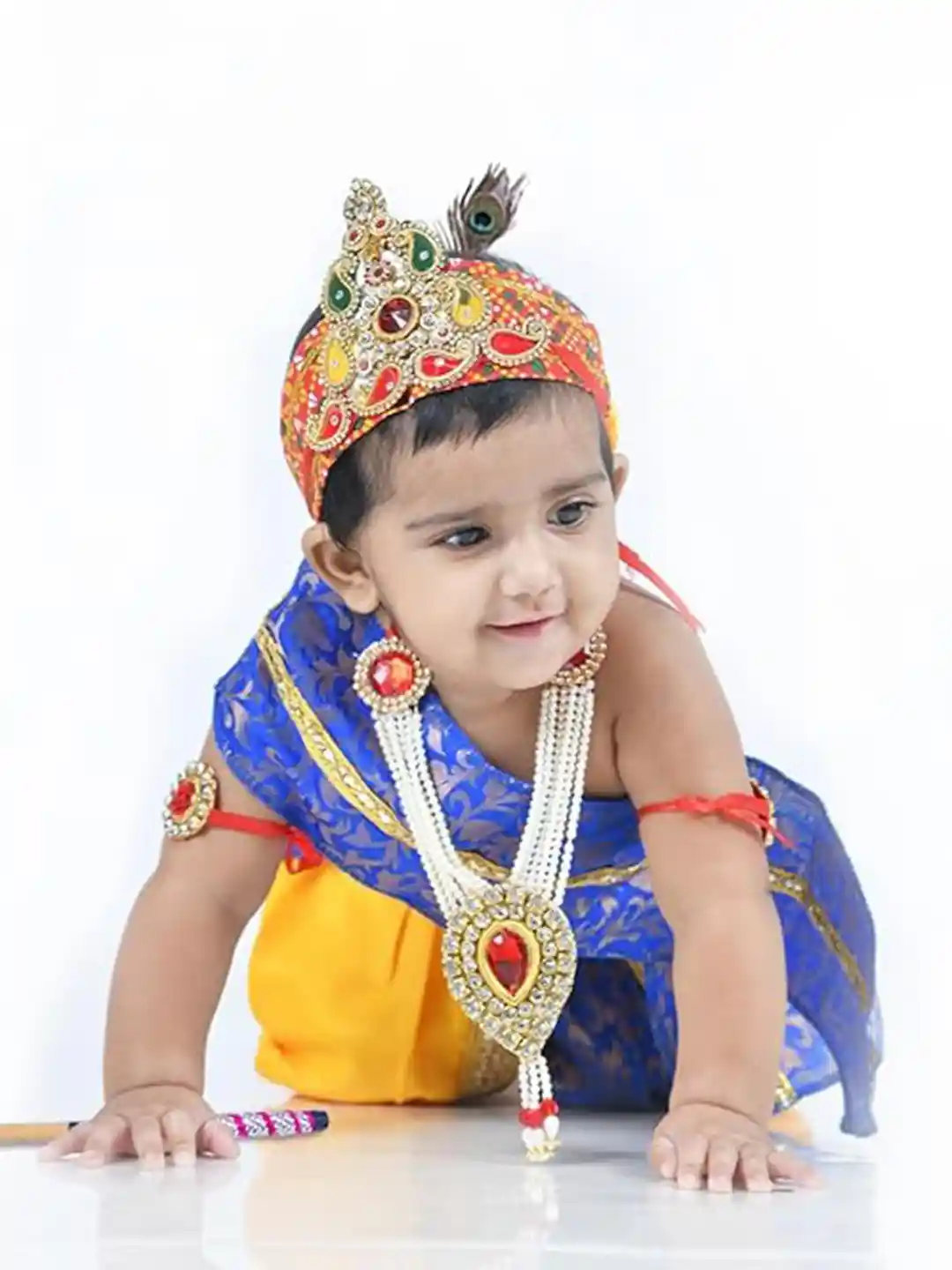 Buy itsmycostume Boys Krishna Dress Costume Set with Accessories
