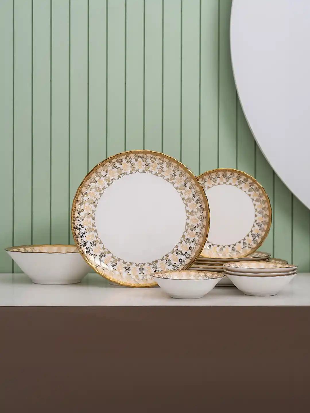 Clay Craft Cheap Dinner Plates Sets Clay Craft Fine Ceramic Golden