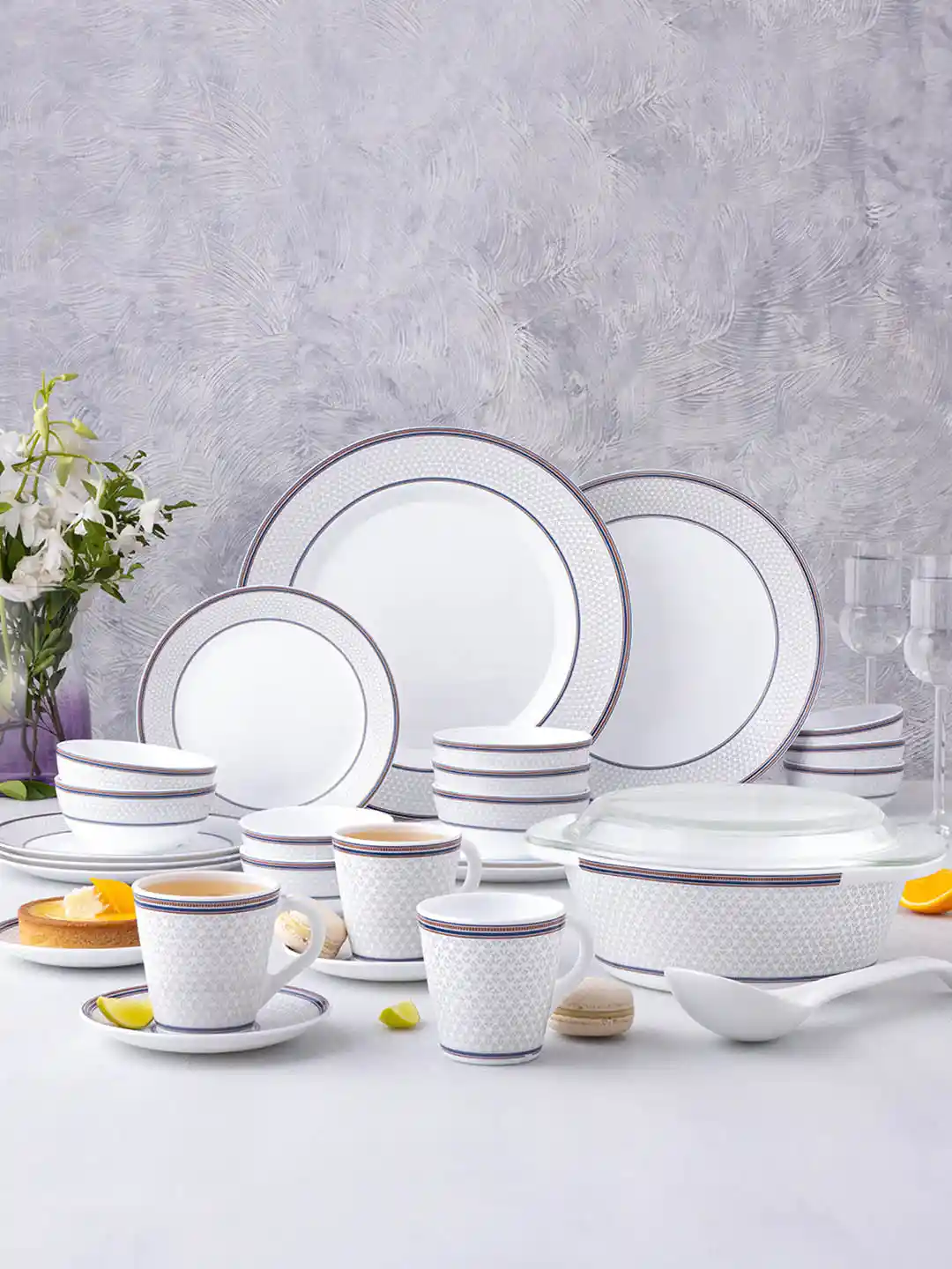 Buy Larah by BOROSIL Premia Series Starlight White 49 Pieces