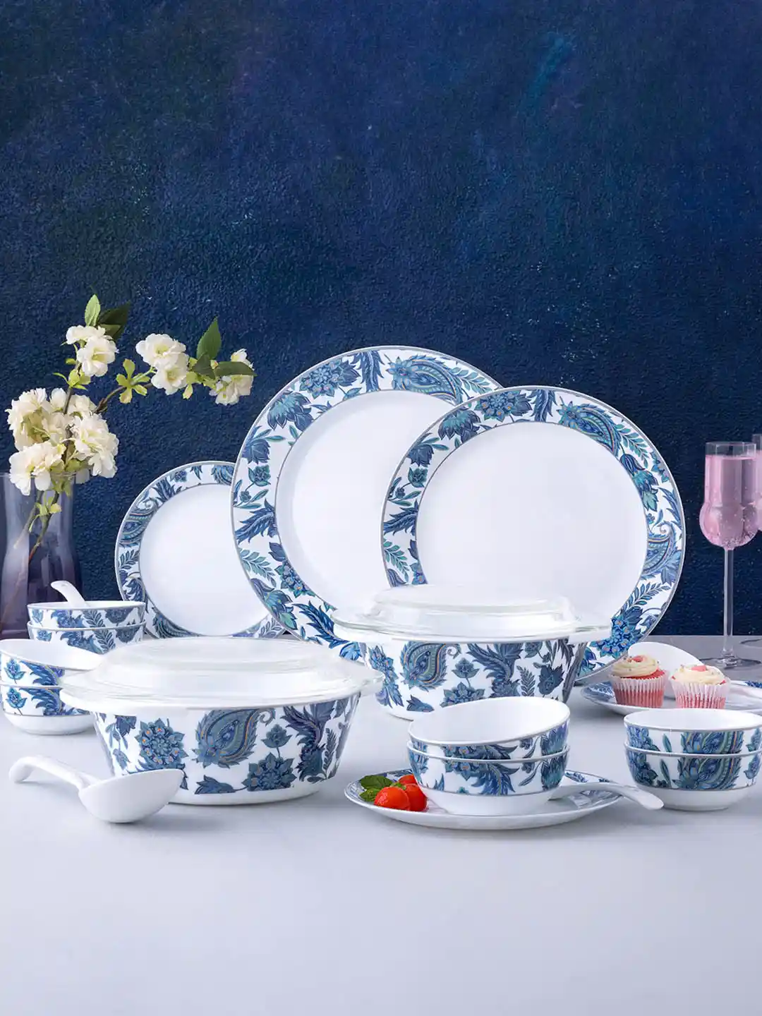 Buy Larah by BOROSIL Premia Series New Iris 37 Pieces Opalware