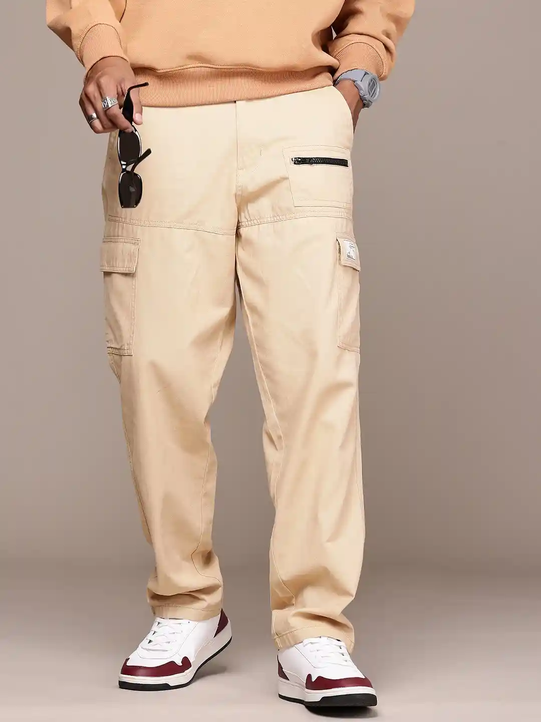 Buy The Roadster Life Men Relaxed Fit Cargos Trousers