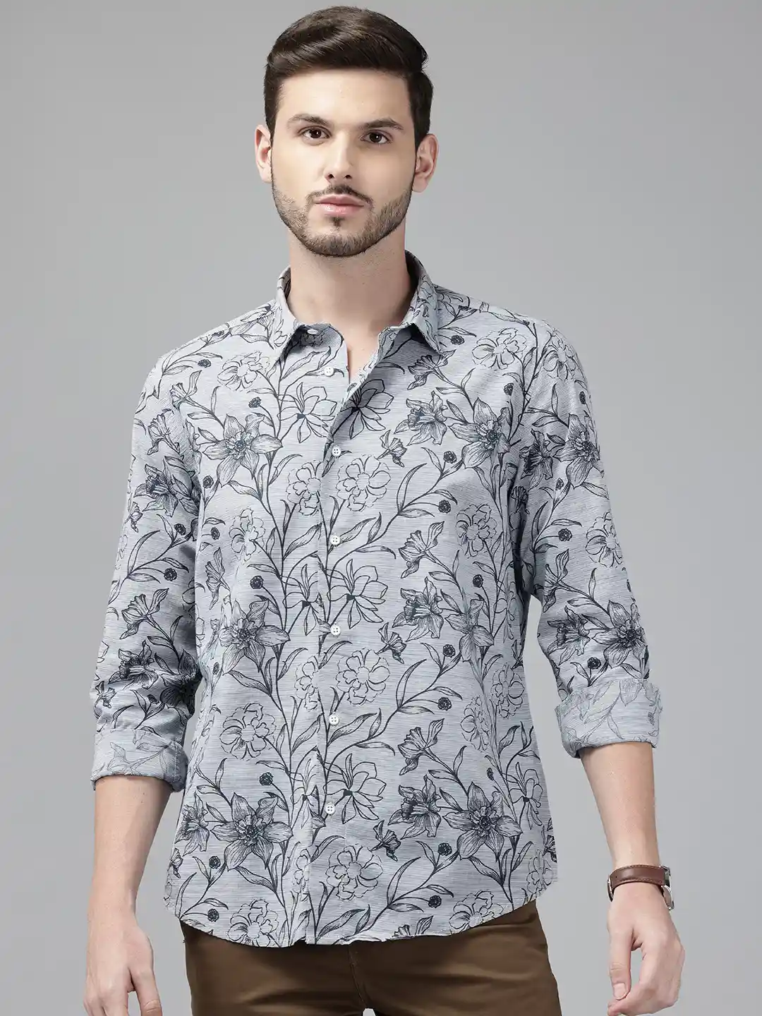 Buy Blackberrys Men Slim Fit Floral Pure Cotton Casual Shirt