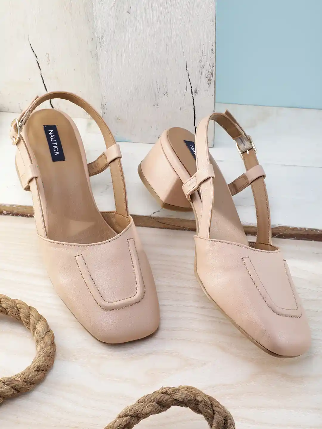 Nautica Square-Toe Block Heel Mules