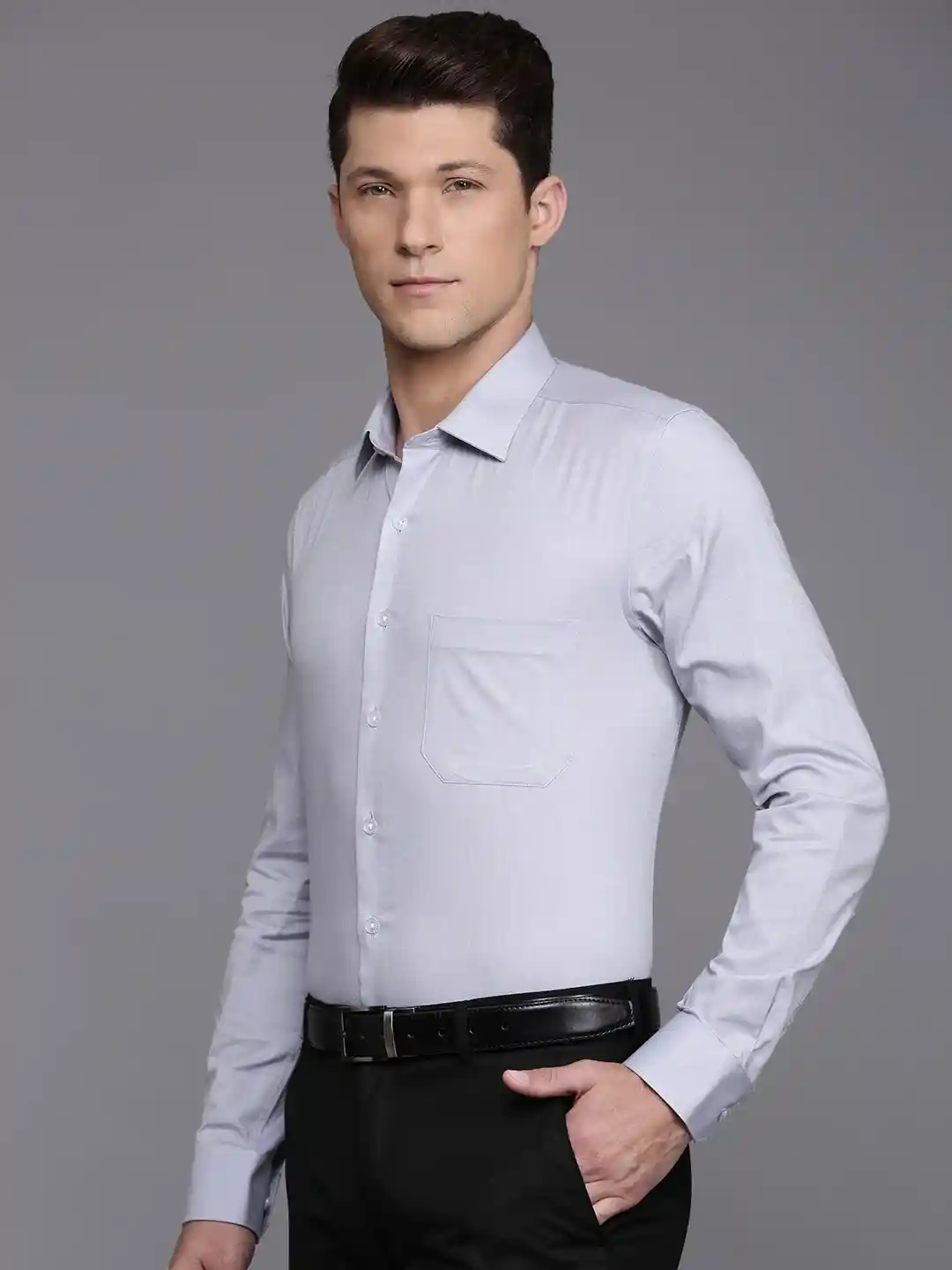 Buy Louis Philippe Slim Fit Opaque Pure Cotton Formal Shirt