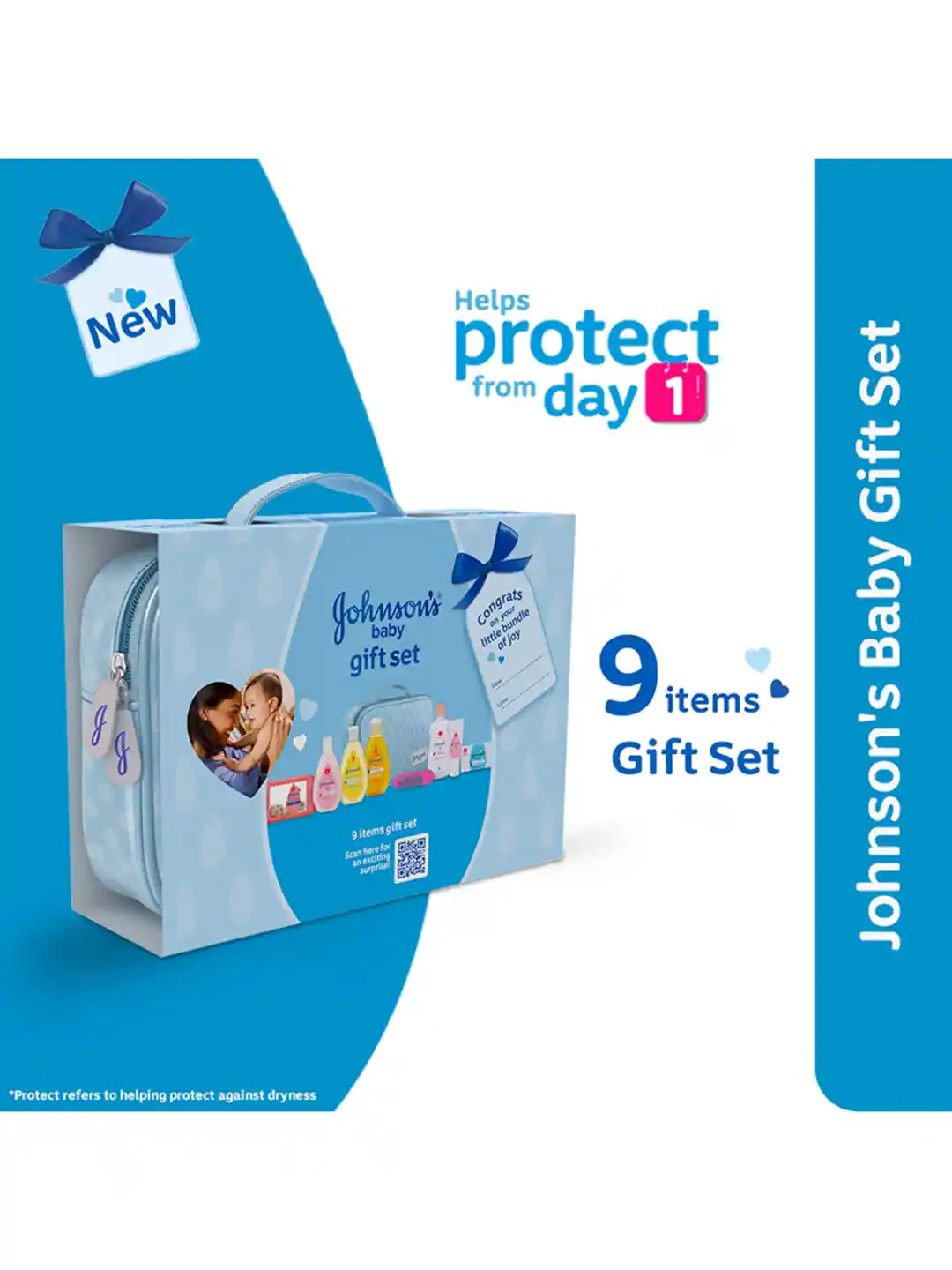 Buy Johnsons 10Pcs Baby Care Gift Set Blue Baby Care Kit for