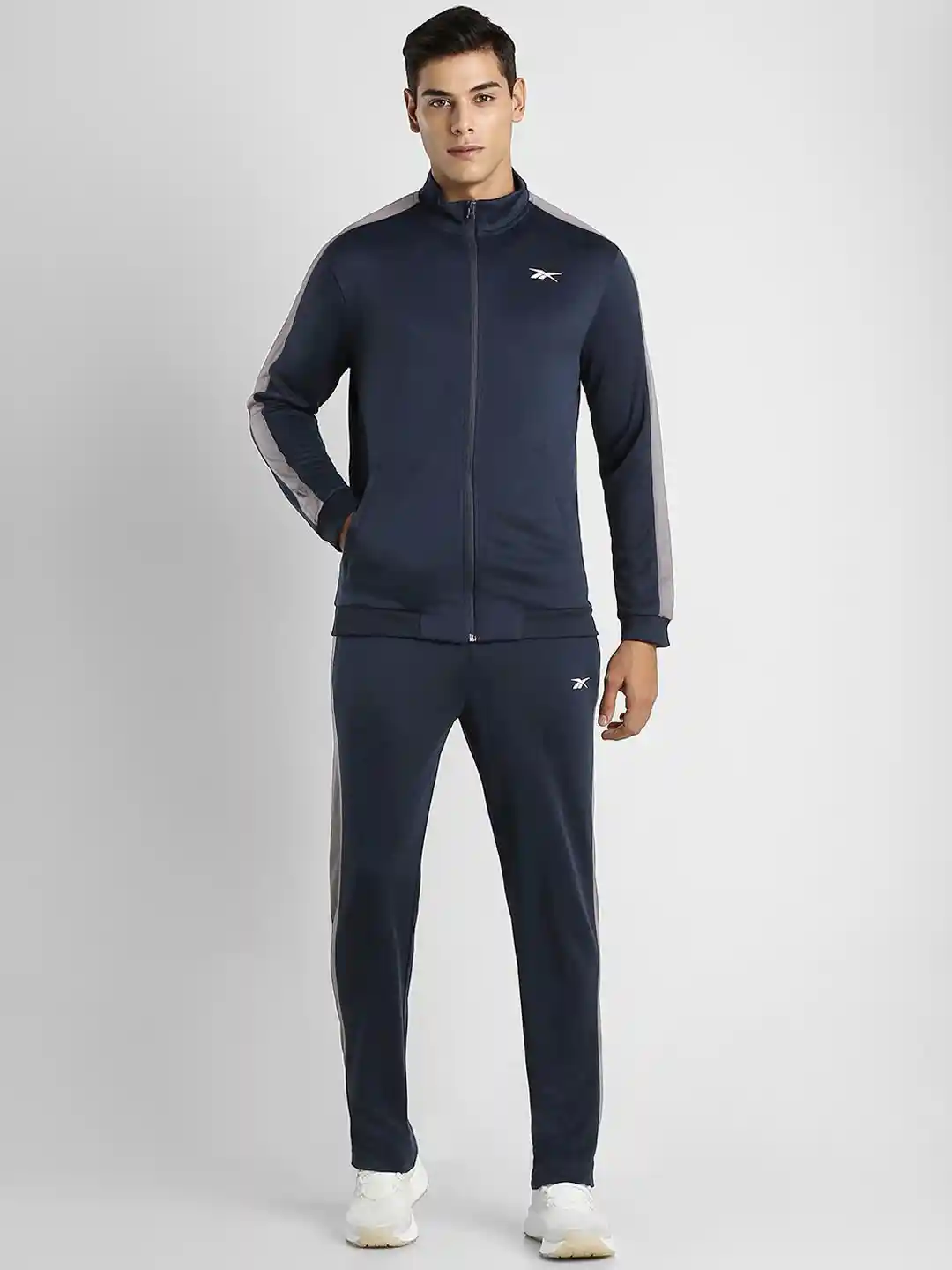 Grey Tracksuit Reebok Tracksuit Myntra Buy Reebok Charcoal Grey