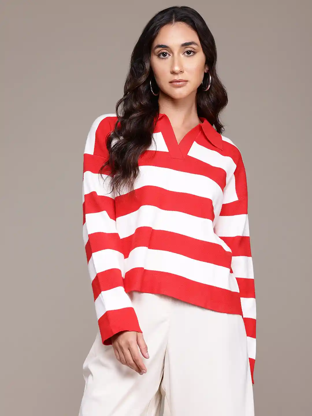 White 525 Cropped Ruffle Mock Neck Sweater 525 Cropped Ruffle Mock