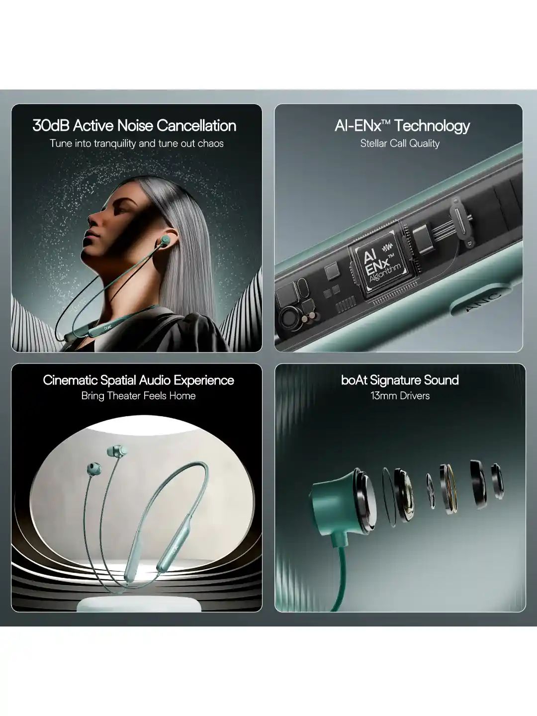 Buy boAt Rockerz 210 ANC BT Neckband w/ Spatial Audio, 30dB ANC