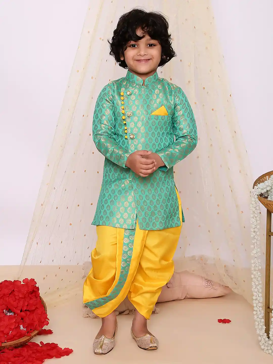 Buy KID1 Boys Self Design Sherwani With Dhoti Sherwani for Boys