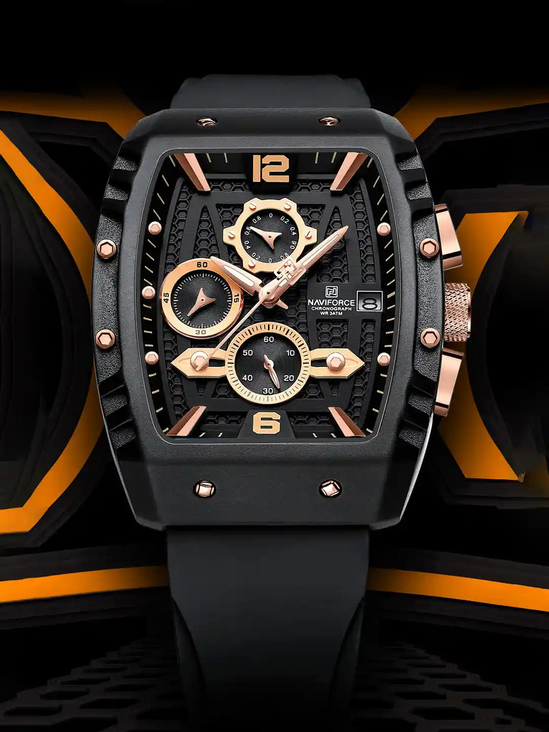 Naviforce Men Dial Straps Analogue Chronograph Watch NF8025 BRGB