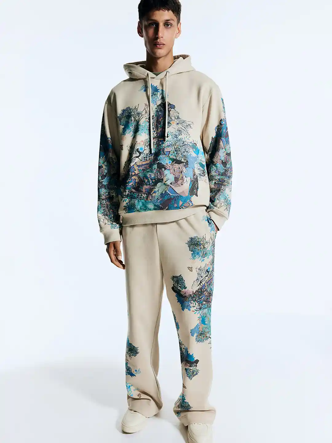 Buy H&M Floral-Print Cotton Hoodie Sweatshirts for Men 30578804