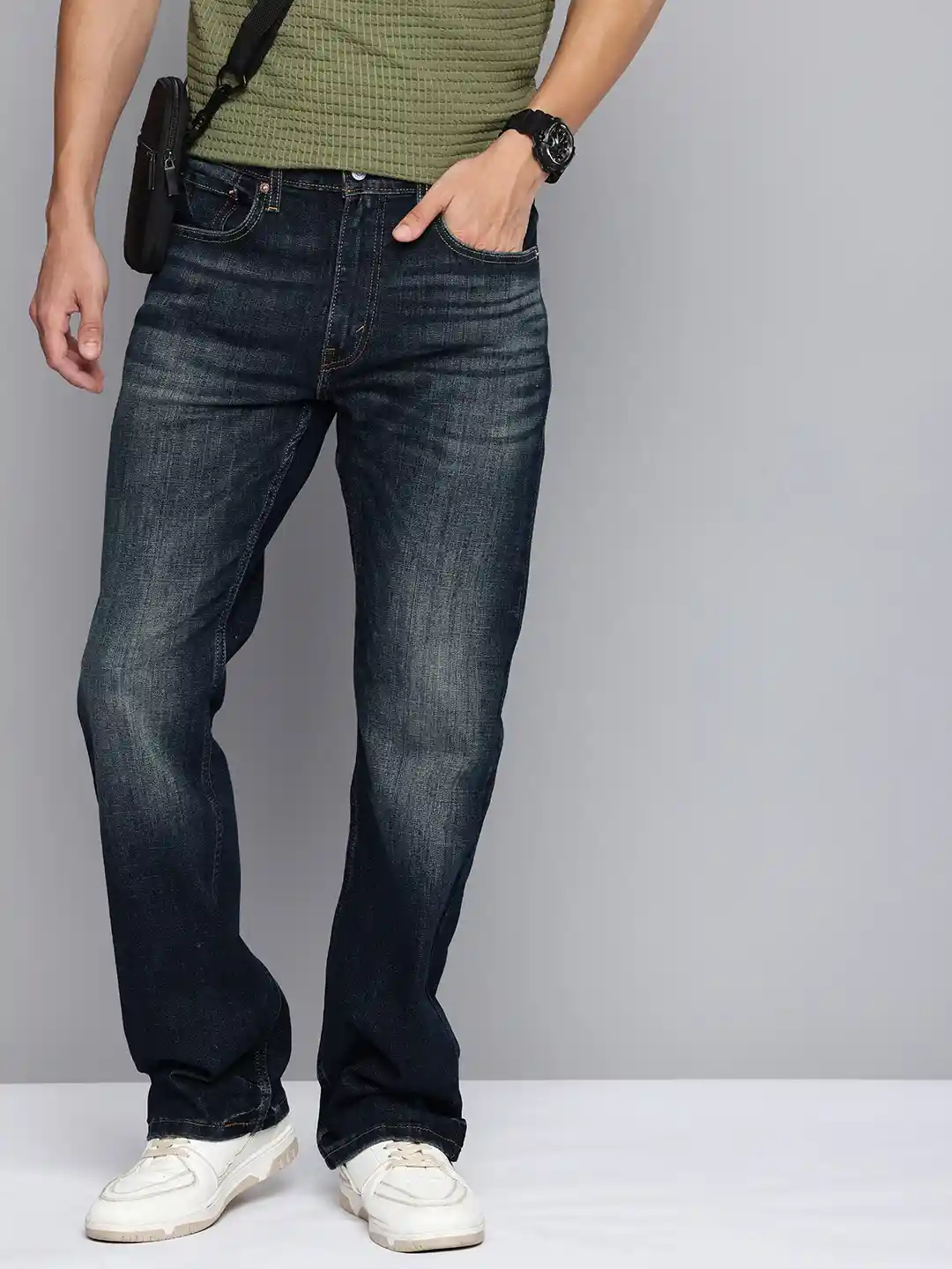 Buy Levis Men 527 Slim Bootcut Heavy Fade Stretchable Jeans