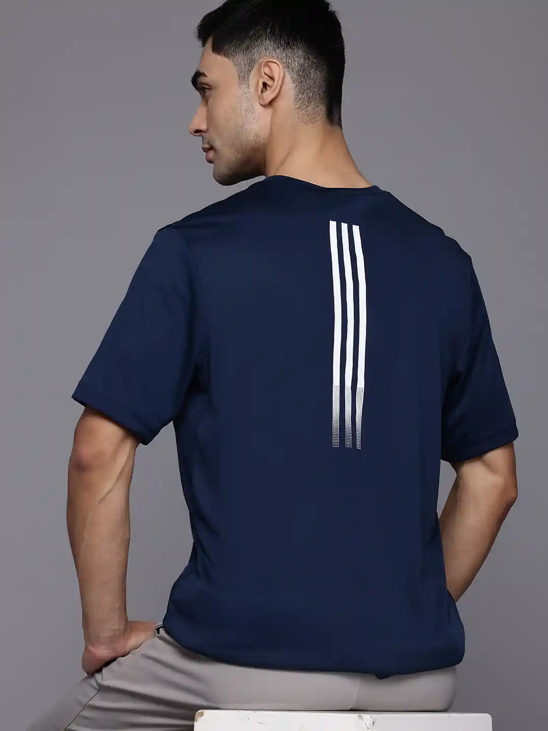 Buy ADIDAS M Logo 3-Stripes Printed Training T-shirt Tshirts for