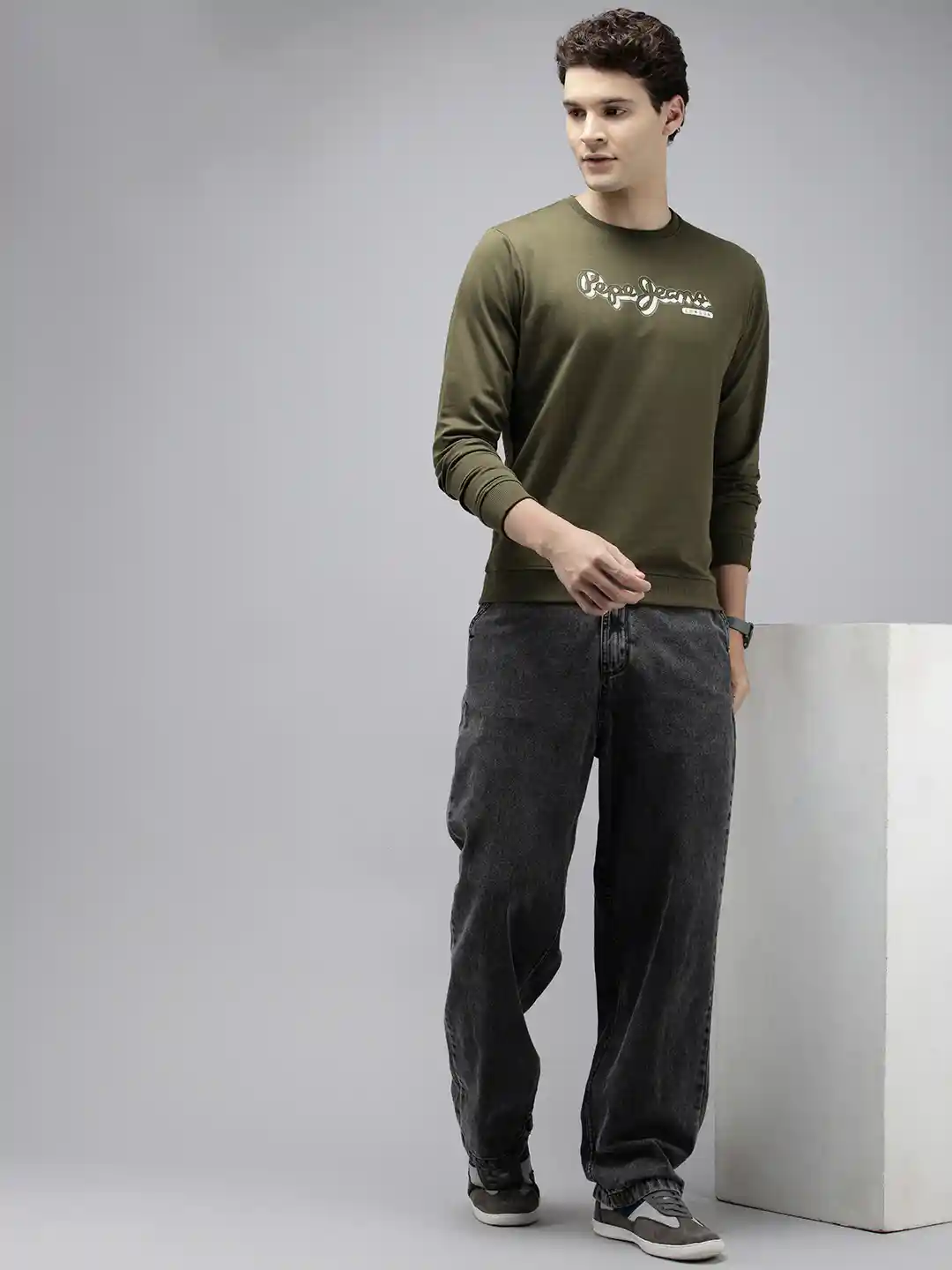 Pepe Jeans Brand Logo Printed Pullover Sweatshirt