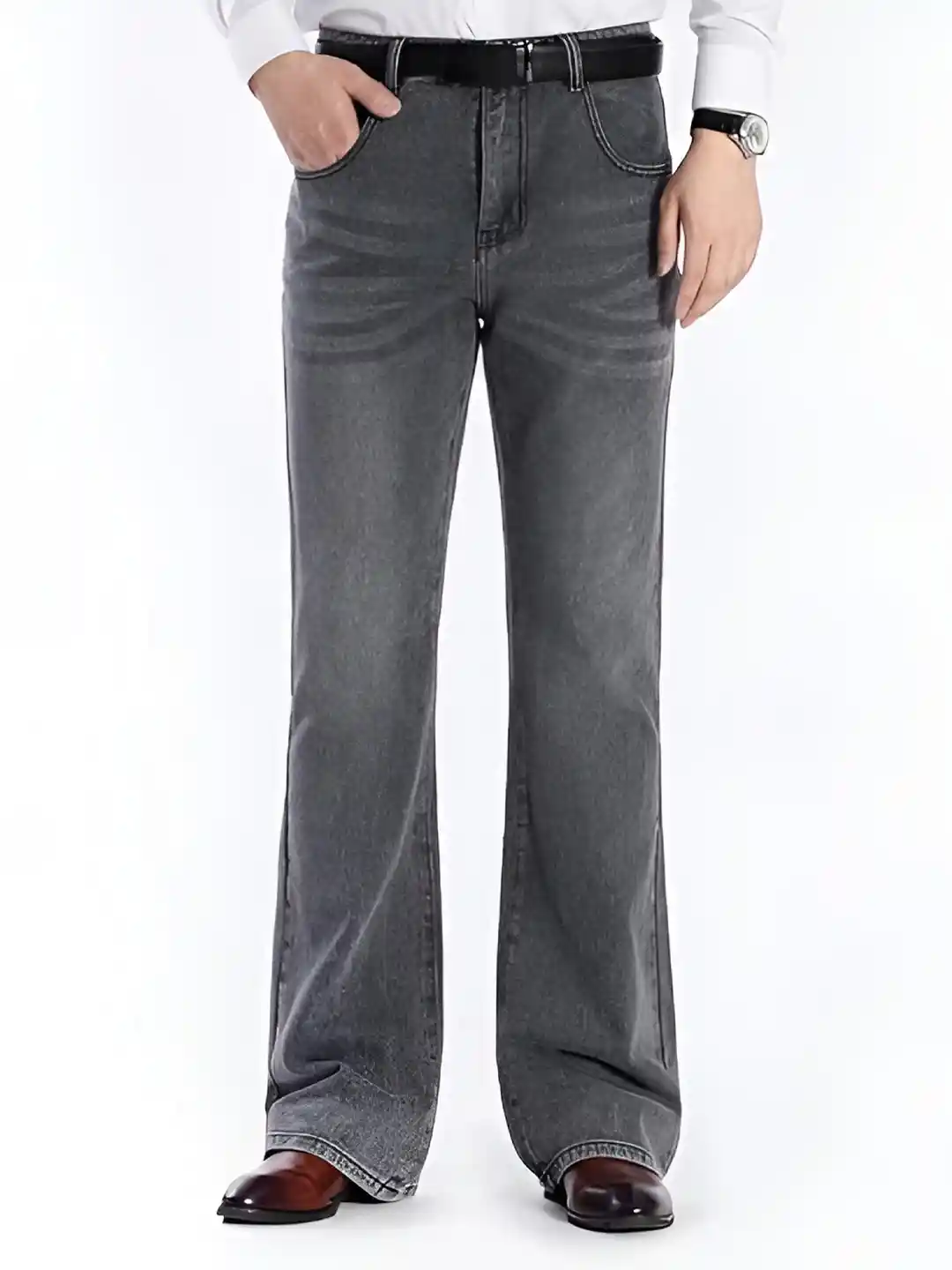 Buy Ben Martin Men Jean Bootcut High-Rise Light Fade Stretchable