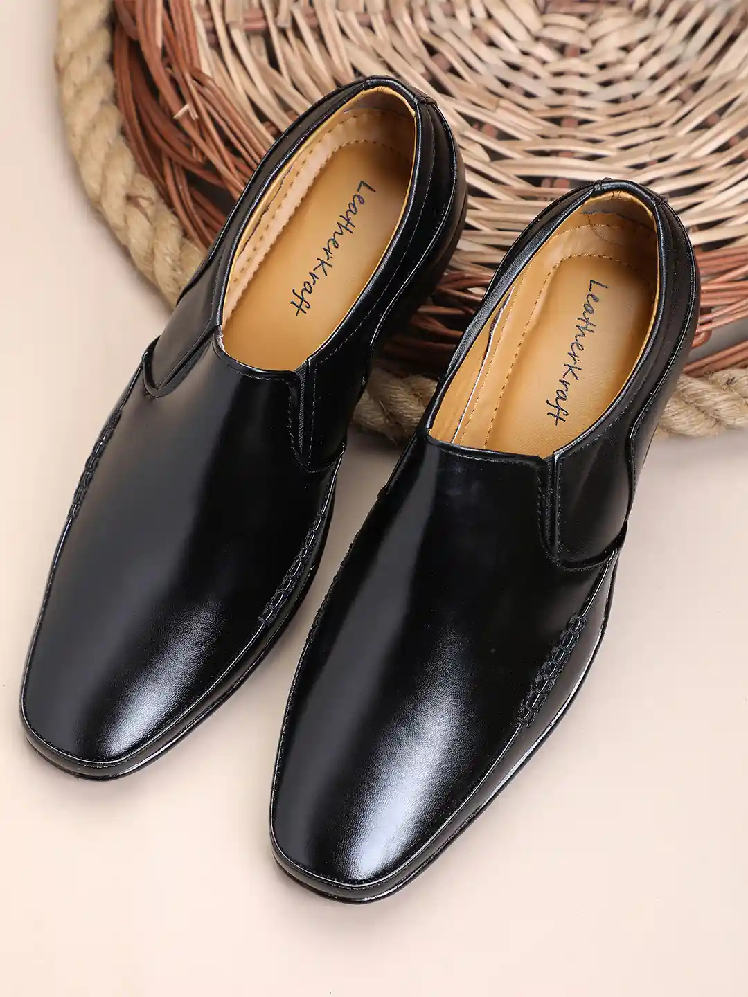 Buy LeatherKraft Men Textured Formal Slip-On Shoes Formal Shoes