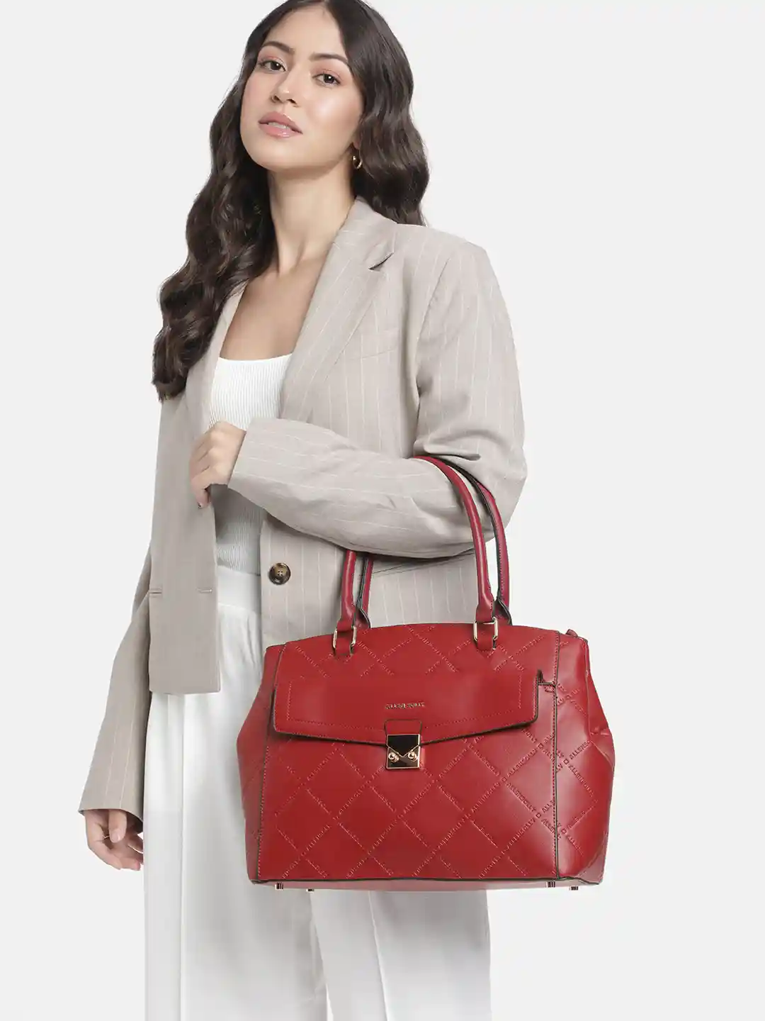 Buy Allen Solly Brand Logo Self-Design Handheld Bag Handbags for