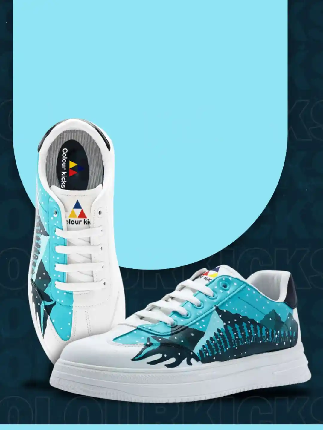 Buy Colour Kicks Men Mountain Handpainted Casual Sneakers Casual