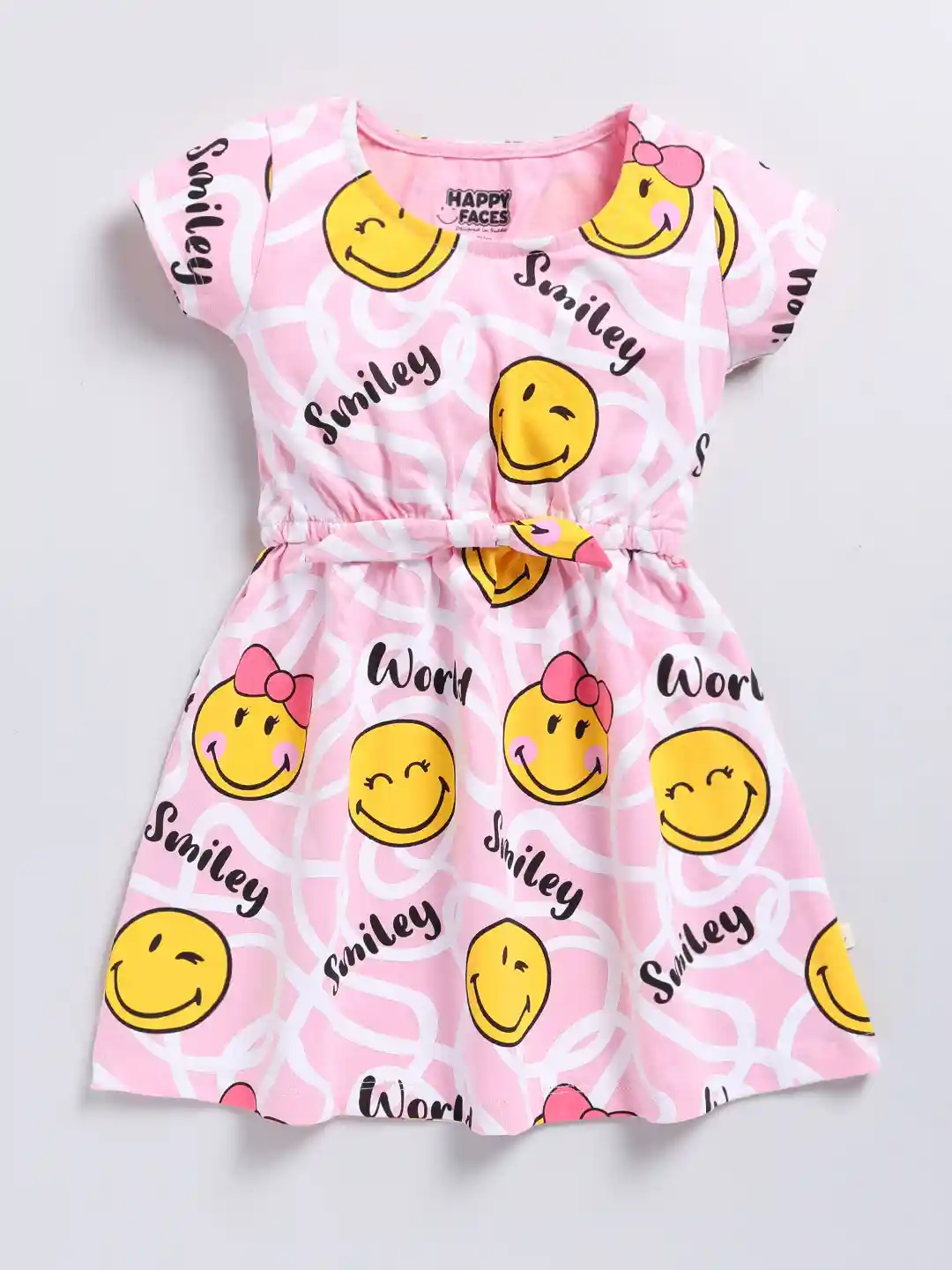 Buy Happy Faces Girls Smiley Printed A-Line Dress Dresses for