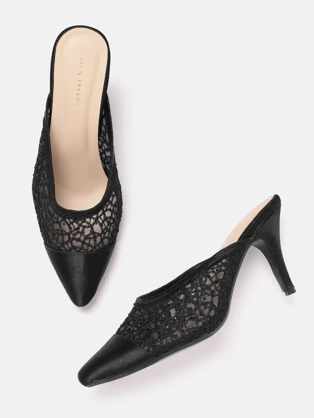 Lino Perros Woven Design Slim Heeled Mules