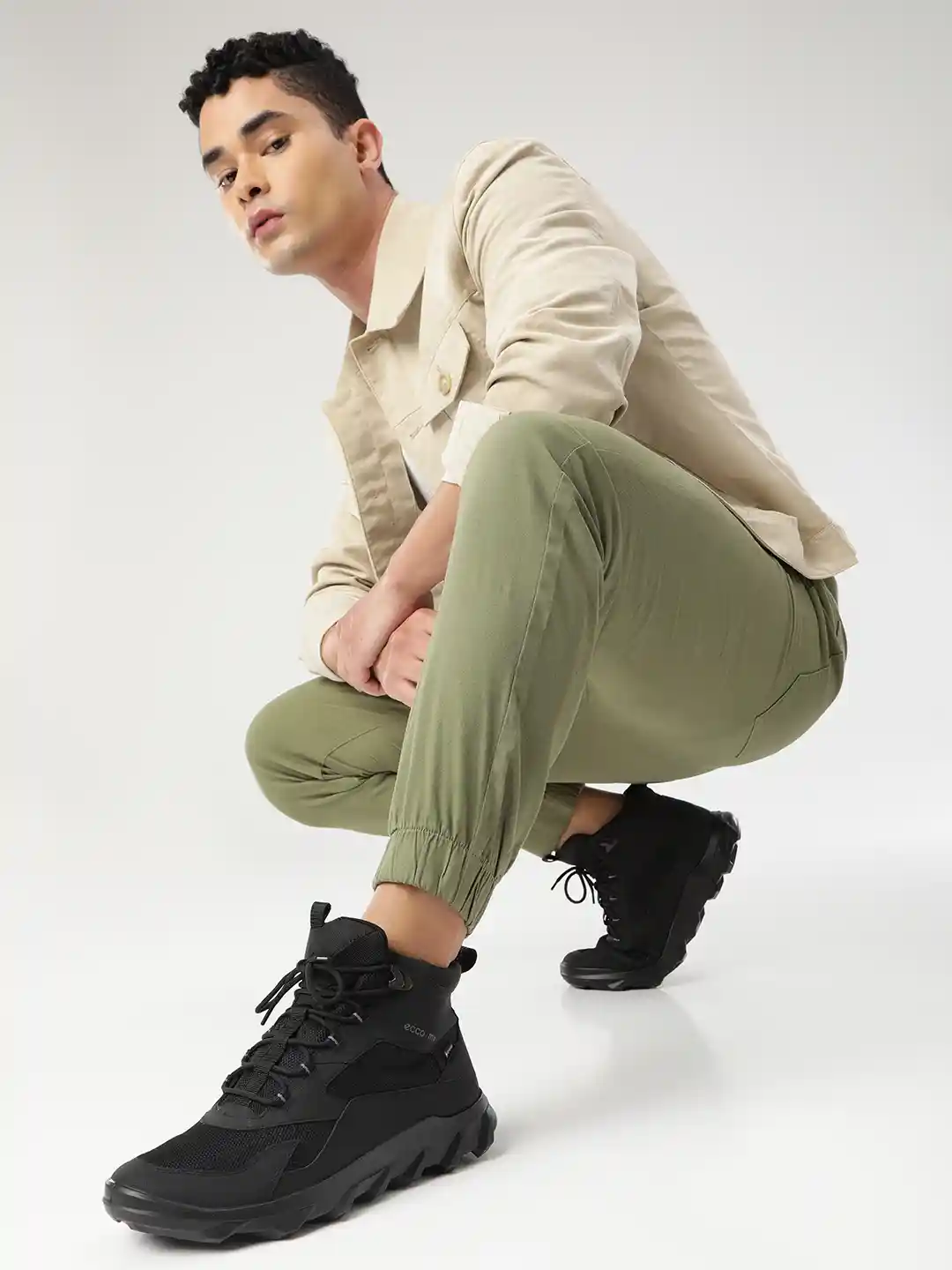 ECCO Men MX Black Synthetic Waterproof Hiking Boots