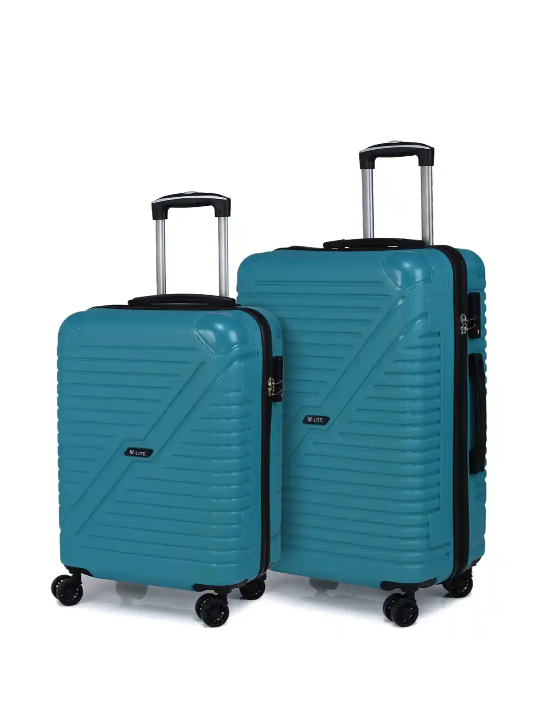 Buy V By Verage Horizon Pieces Teal Solid Trolley Bag Trolley