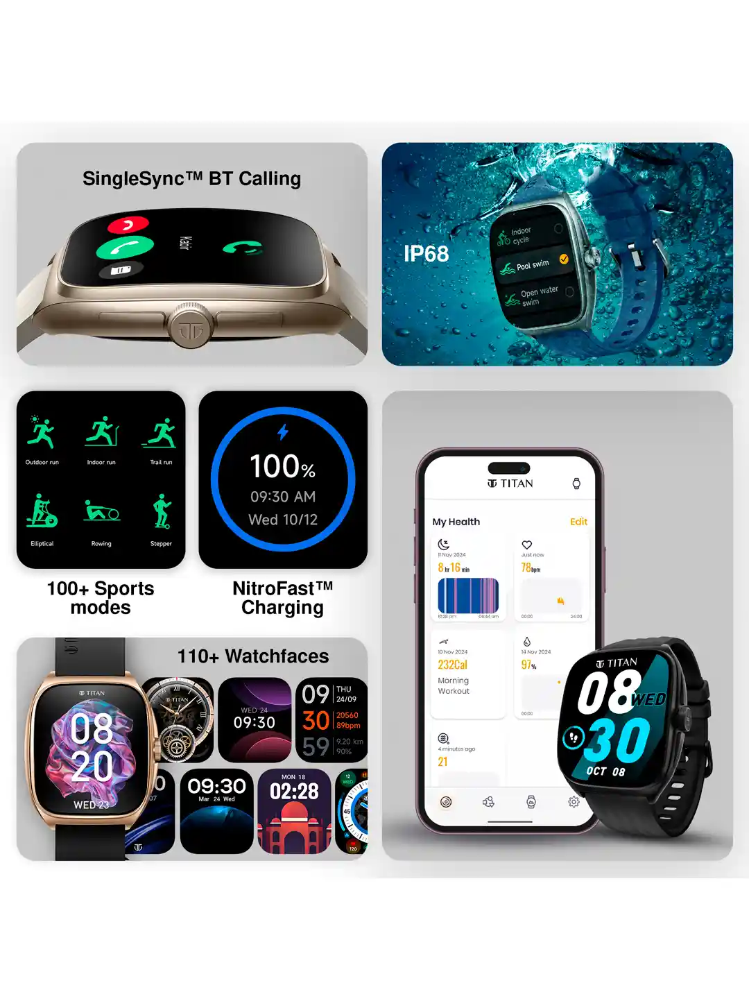 Buy Titan Evolution Curved AMOLED Display Working Crown BT