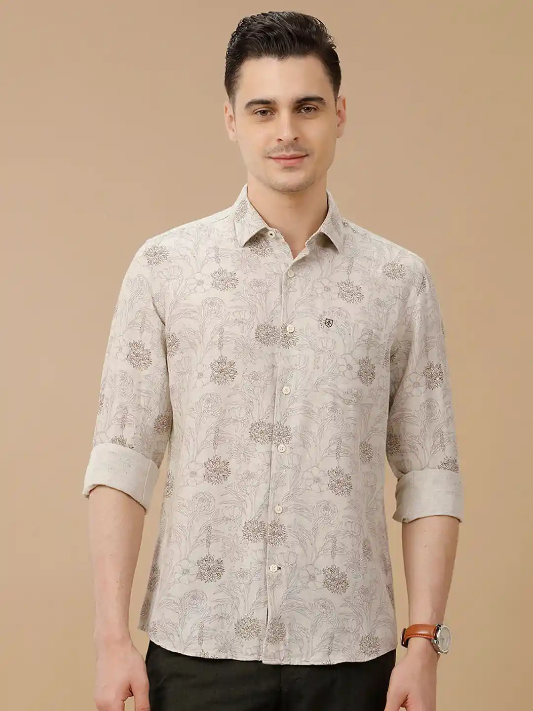 Buy Linen Club Men Contemporary Slim Fit Ethnic Motifs Printed