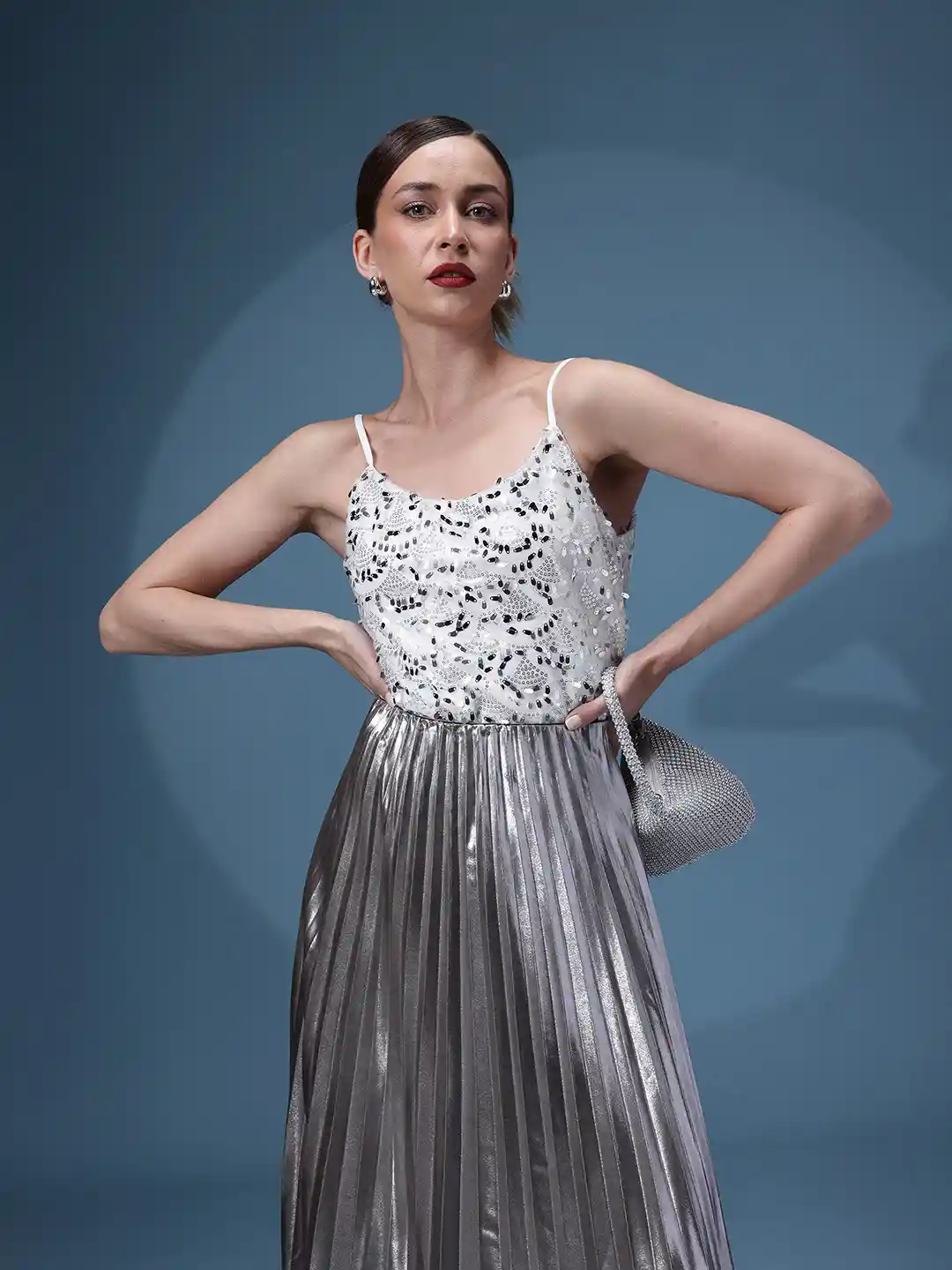 Buy bebe Future Glam Sequinned Embellished Shoulder Straps Net