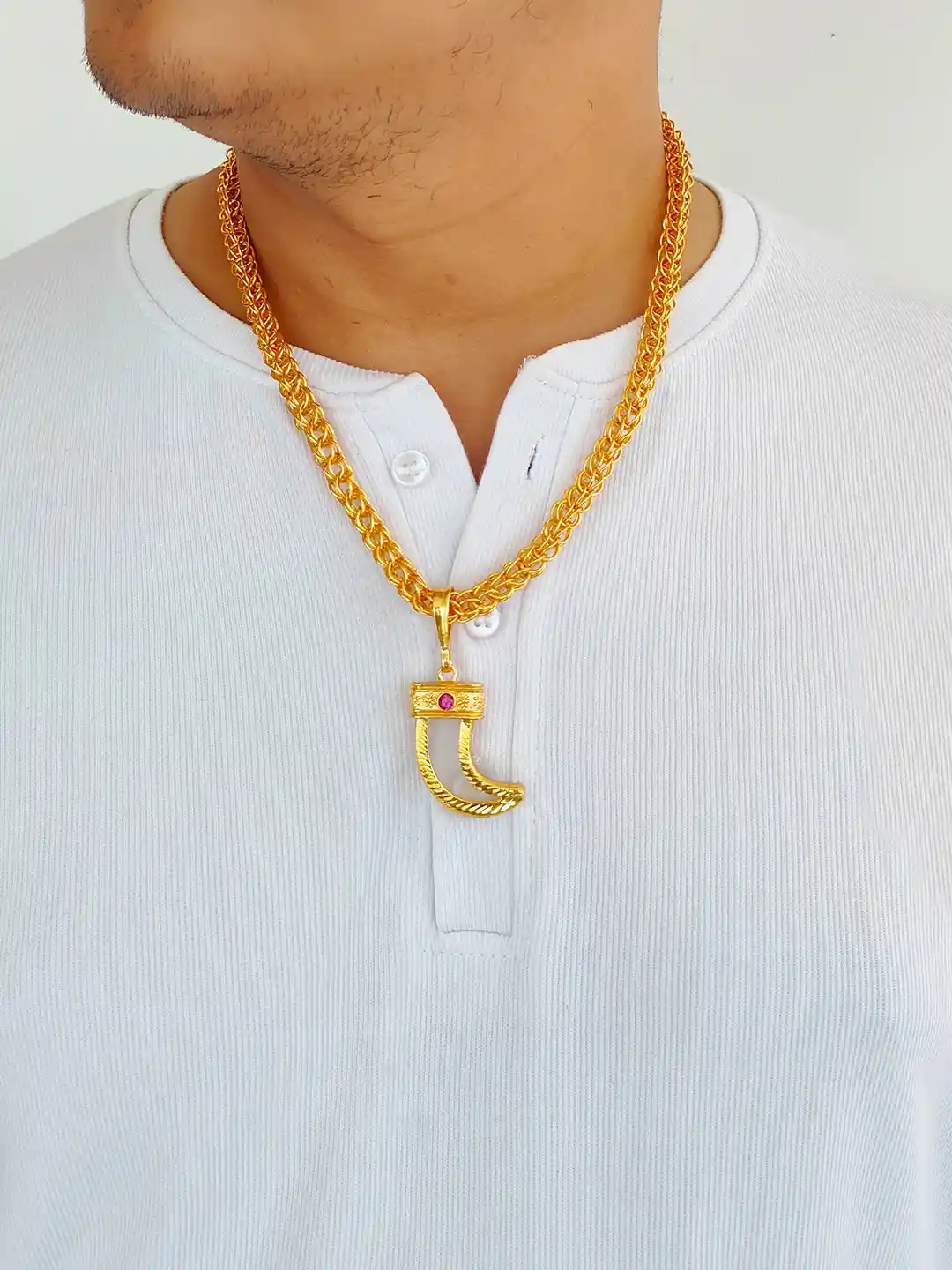 Buy Minprice Men Gold-Plated Contemporary Pendant With Chain
