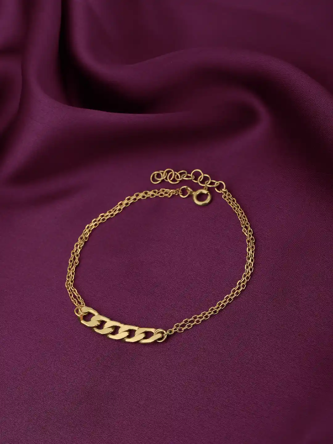 Buy Carlton London 18kt Gold Plated Double Chain Link Bracelet